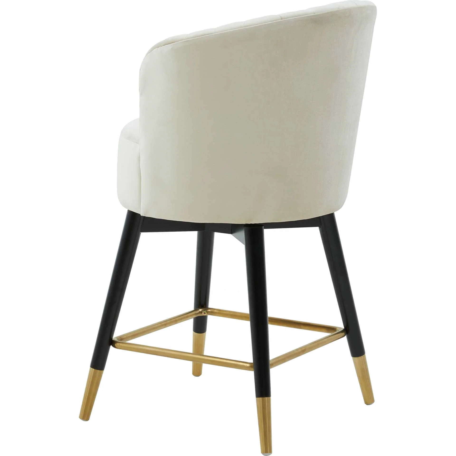 Lenora Velvet Swivel Stool Cream - Image 4