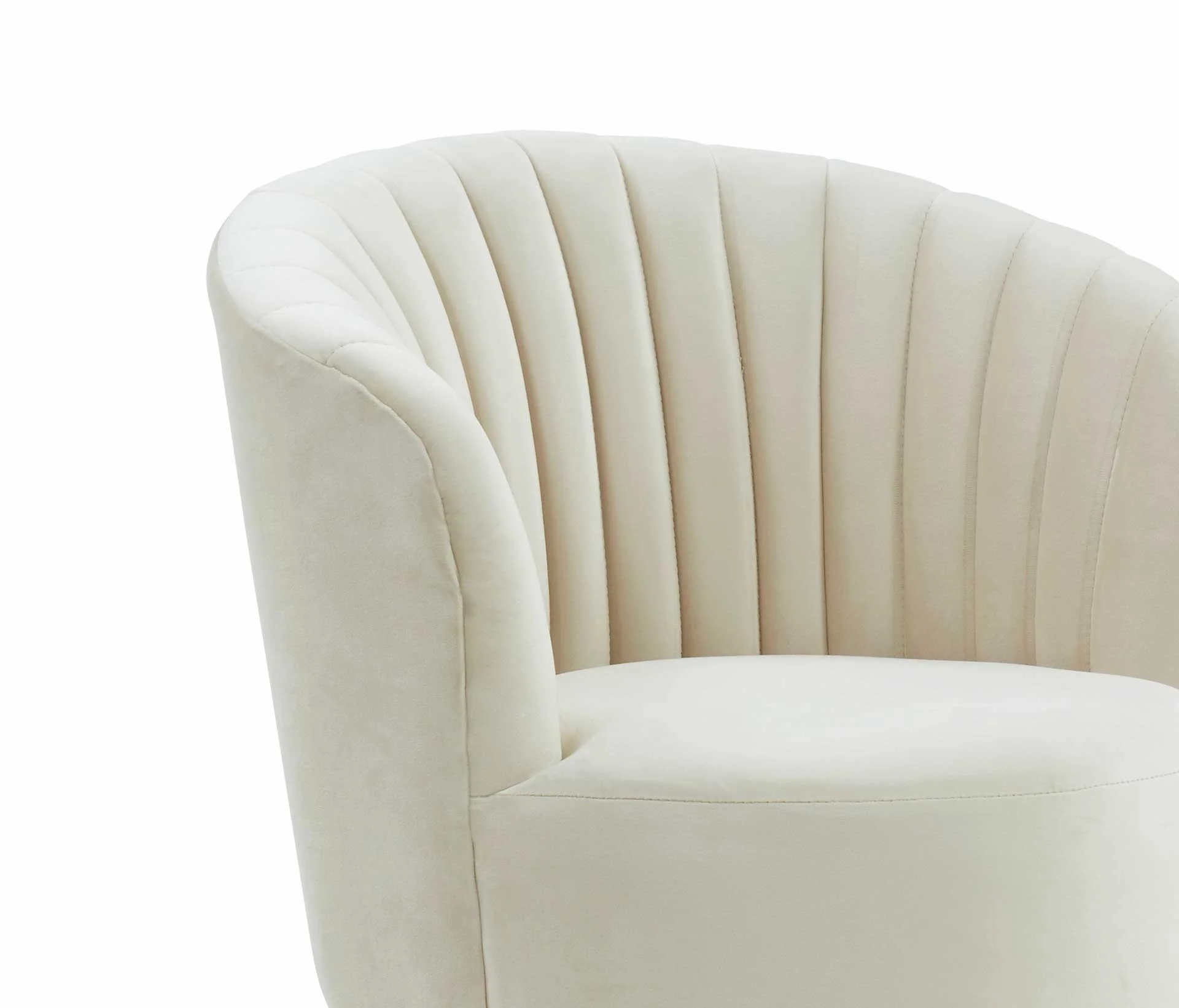 Lenora Velvet Swivel Stool Cream - Image 5
