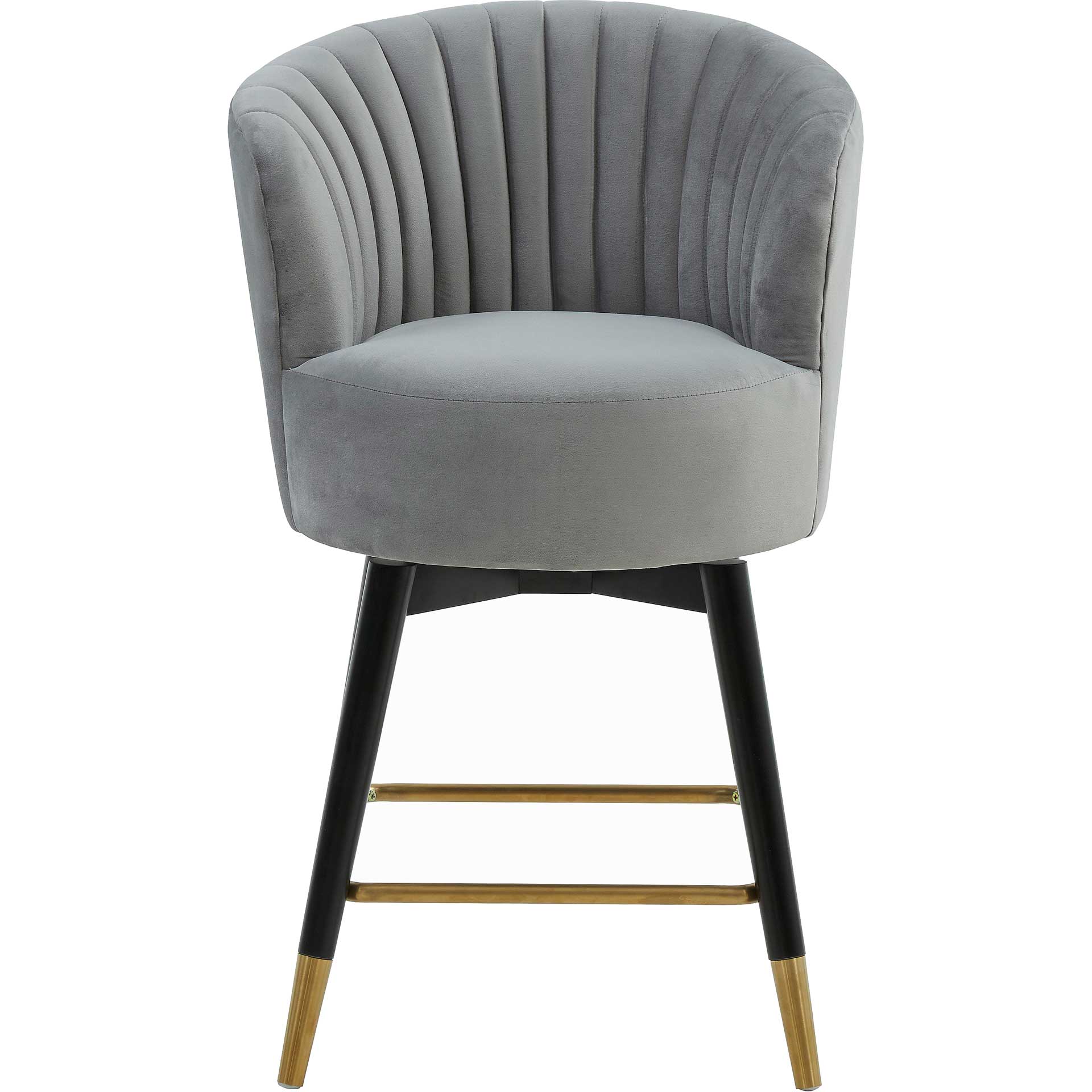 Lenora Velvet Swivel Stool Gray - Image 2