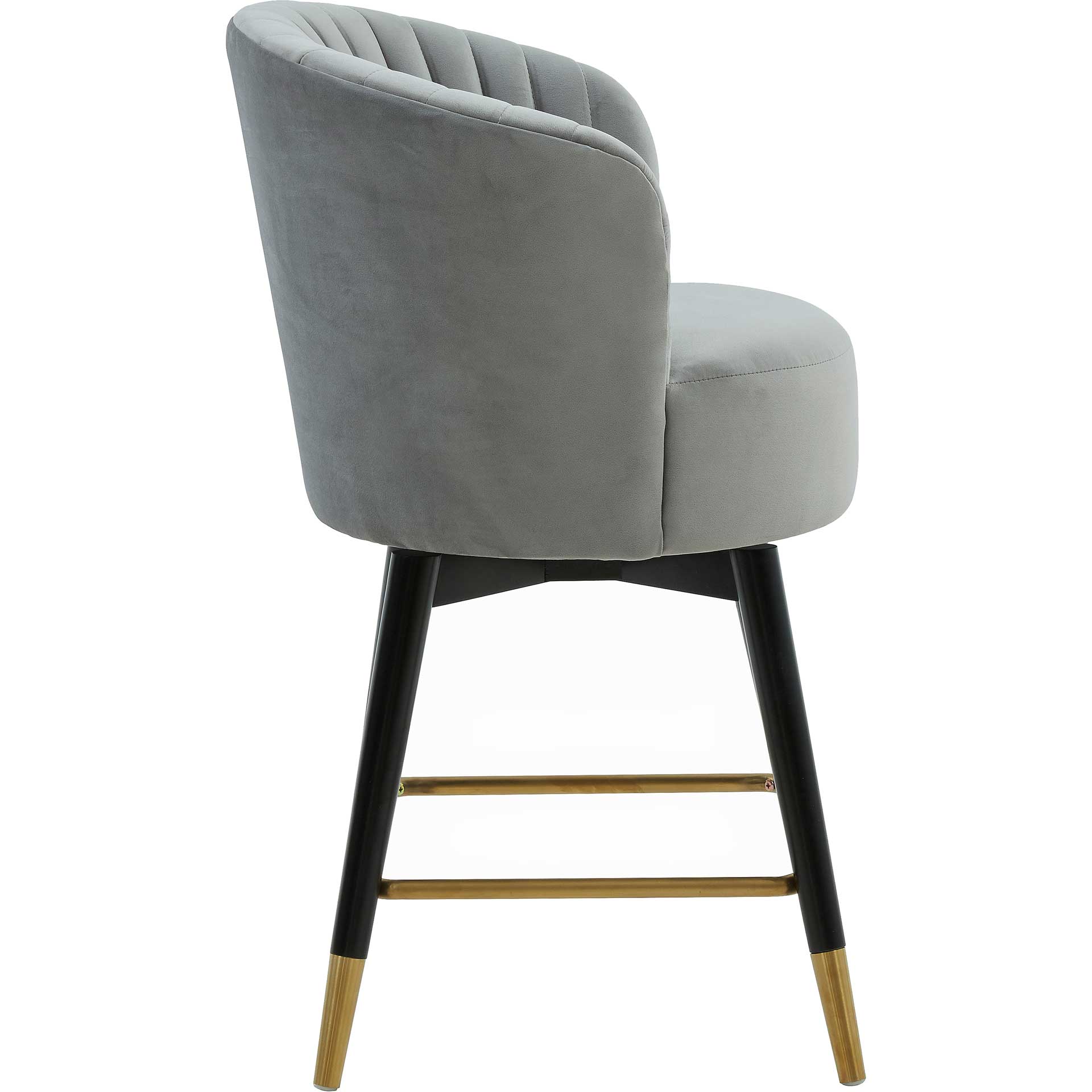 Lenora Velvet Swivel Stool Gray - Image 3