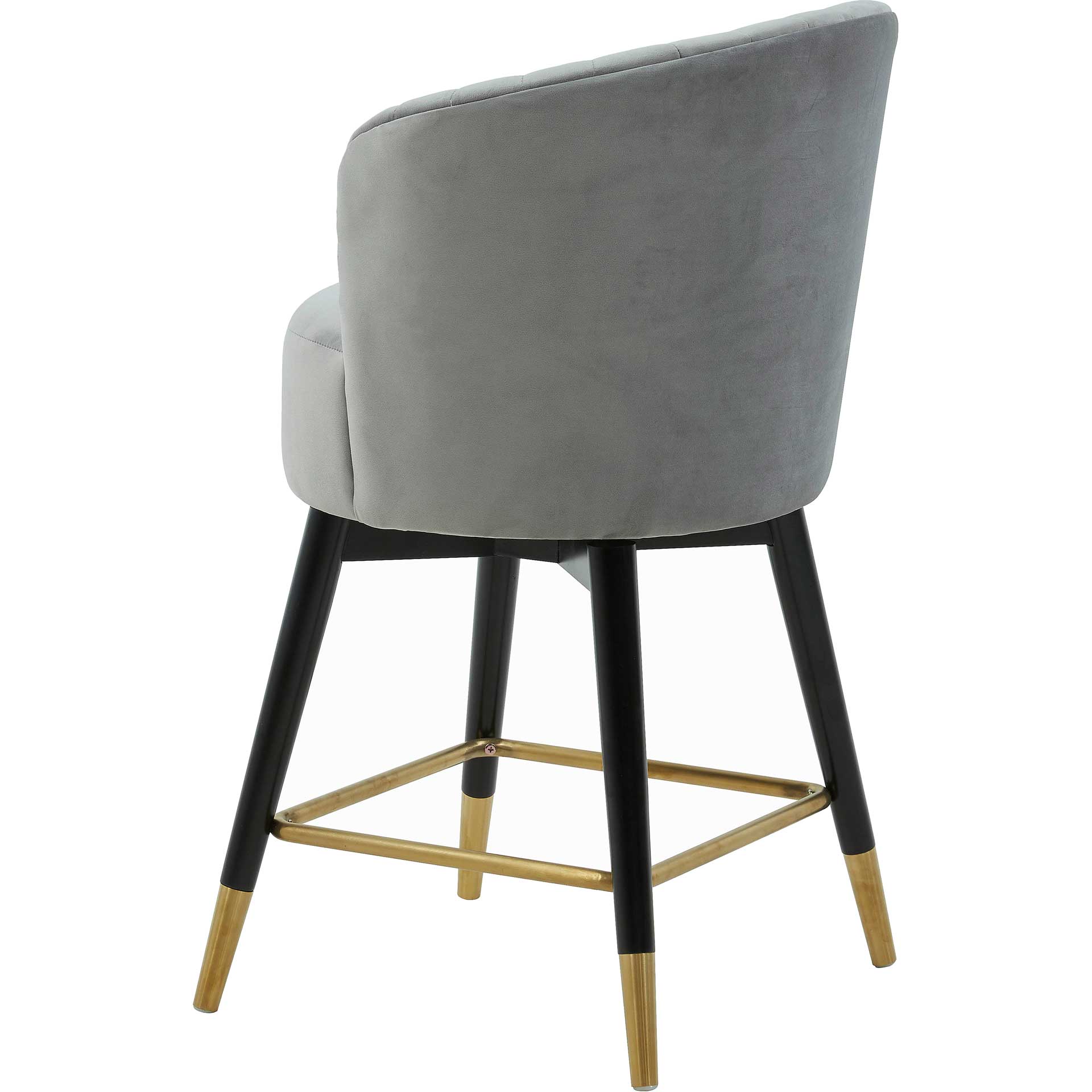 Lenora Velvet Swivel Stool Gray - Image 4