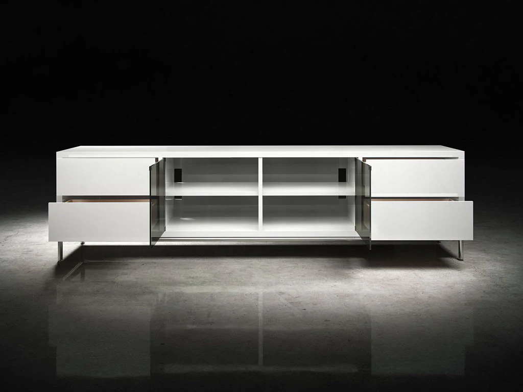 Lenox Media Cabinet White Lacquer - Image 4