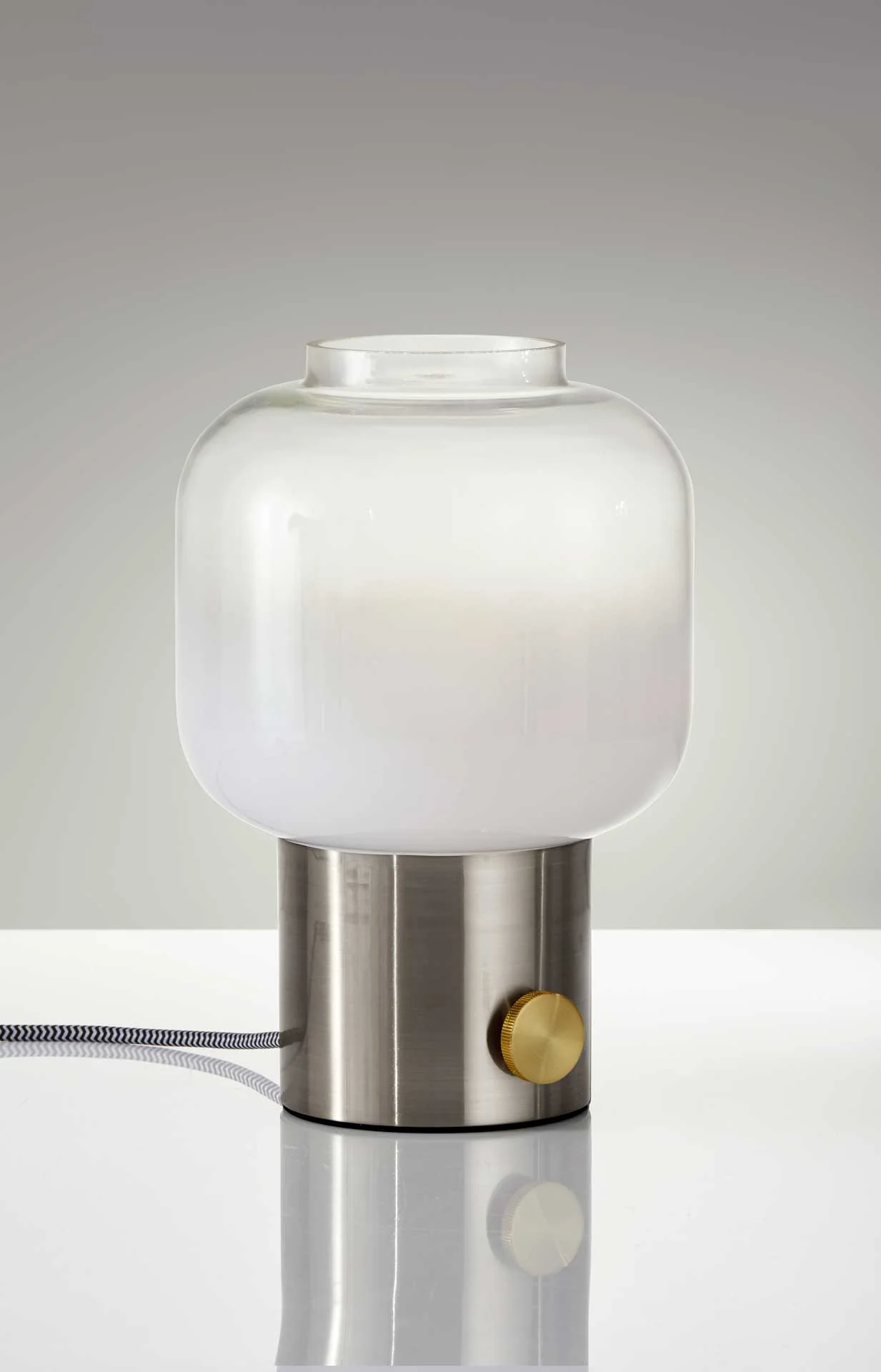 Lens Table Lamp Brushed Steel - Image 3