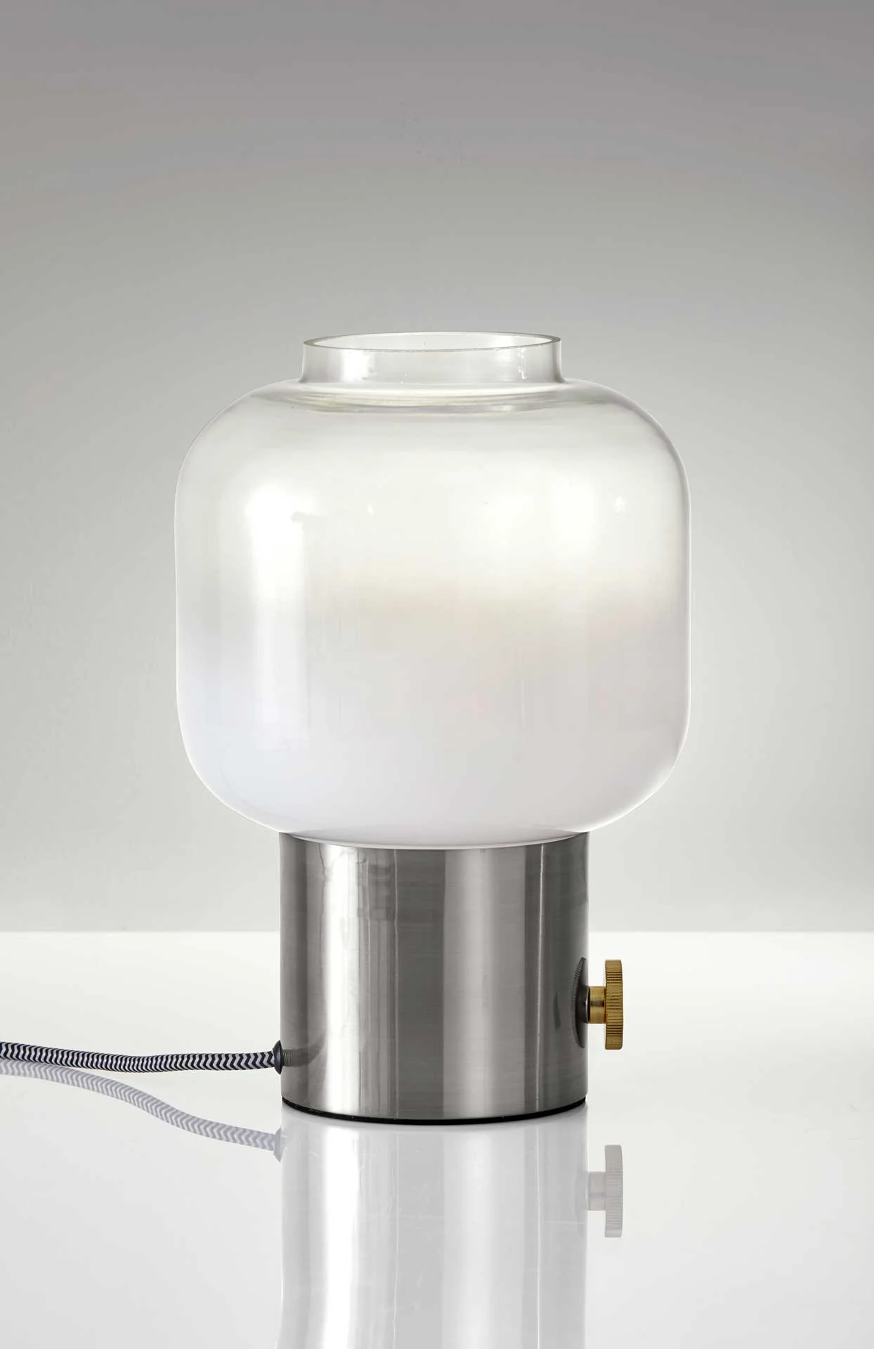 Lens Table Lamp Brushed Steel - Image 4