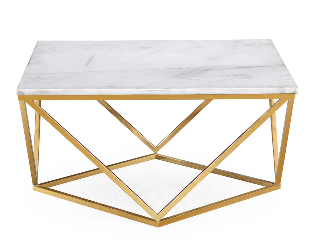 Leo Marble Cocktail Table White - Image 2