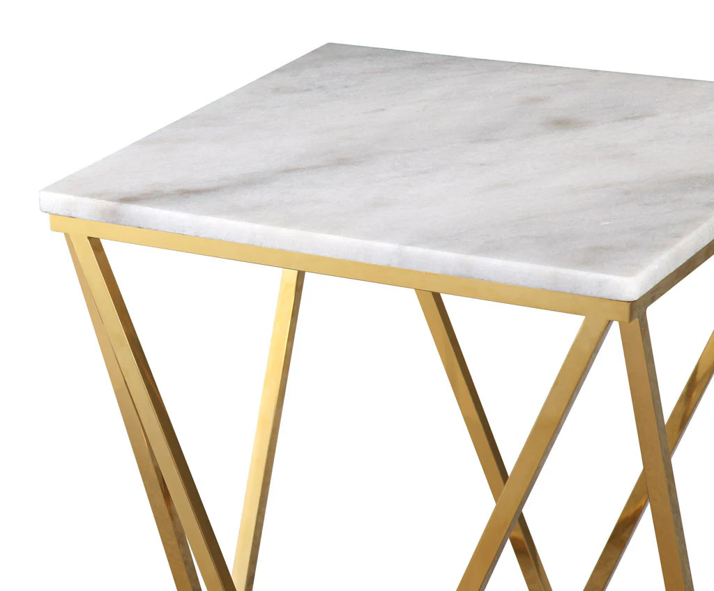 Leo Marble Side Table White - Image 3