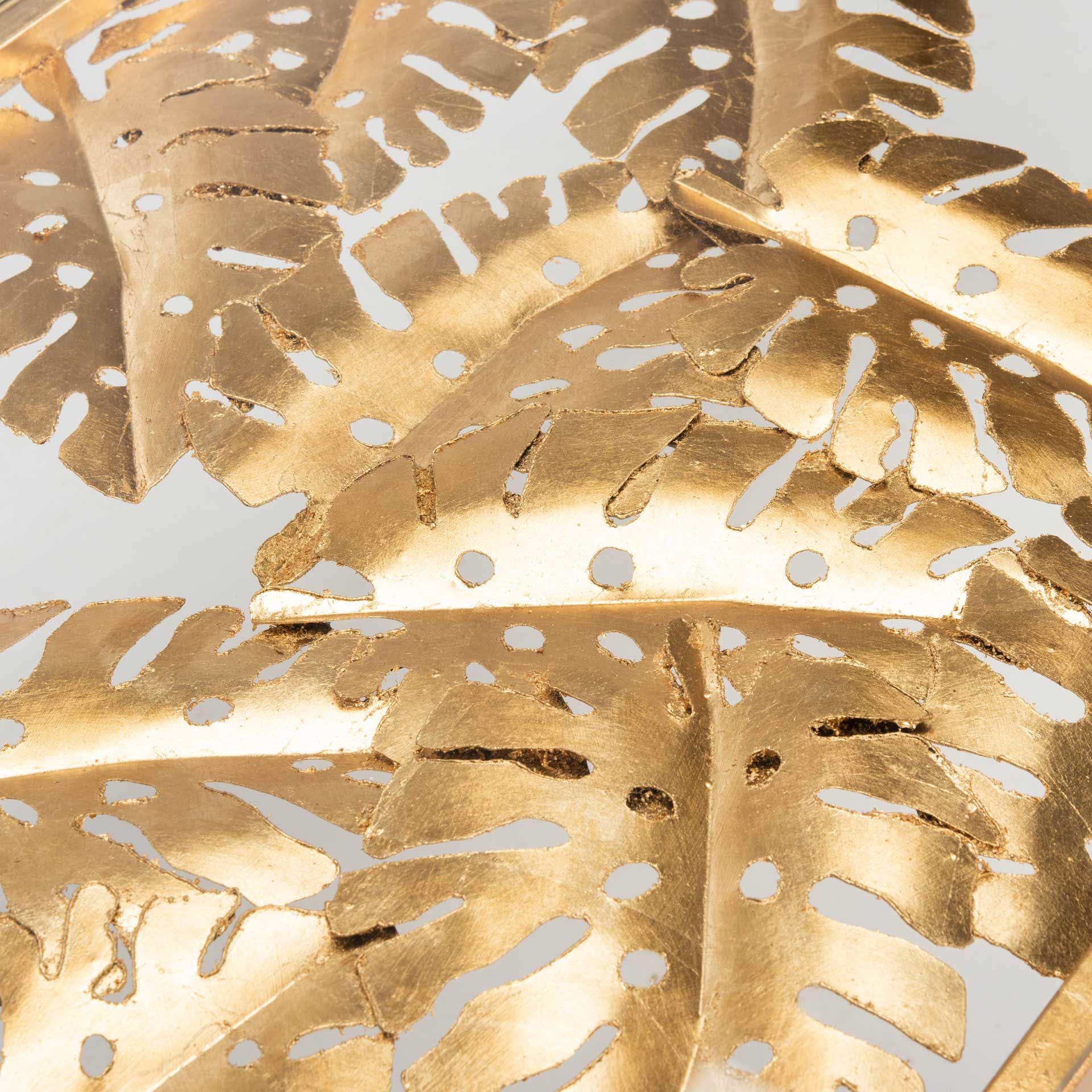 Leonie Palm Leaf Coffee Table Gold/Glass - Image 5