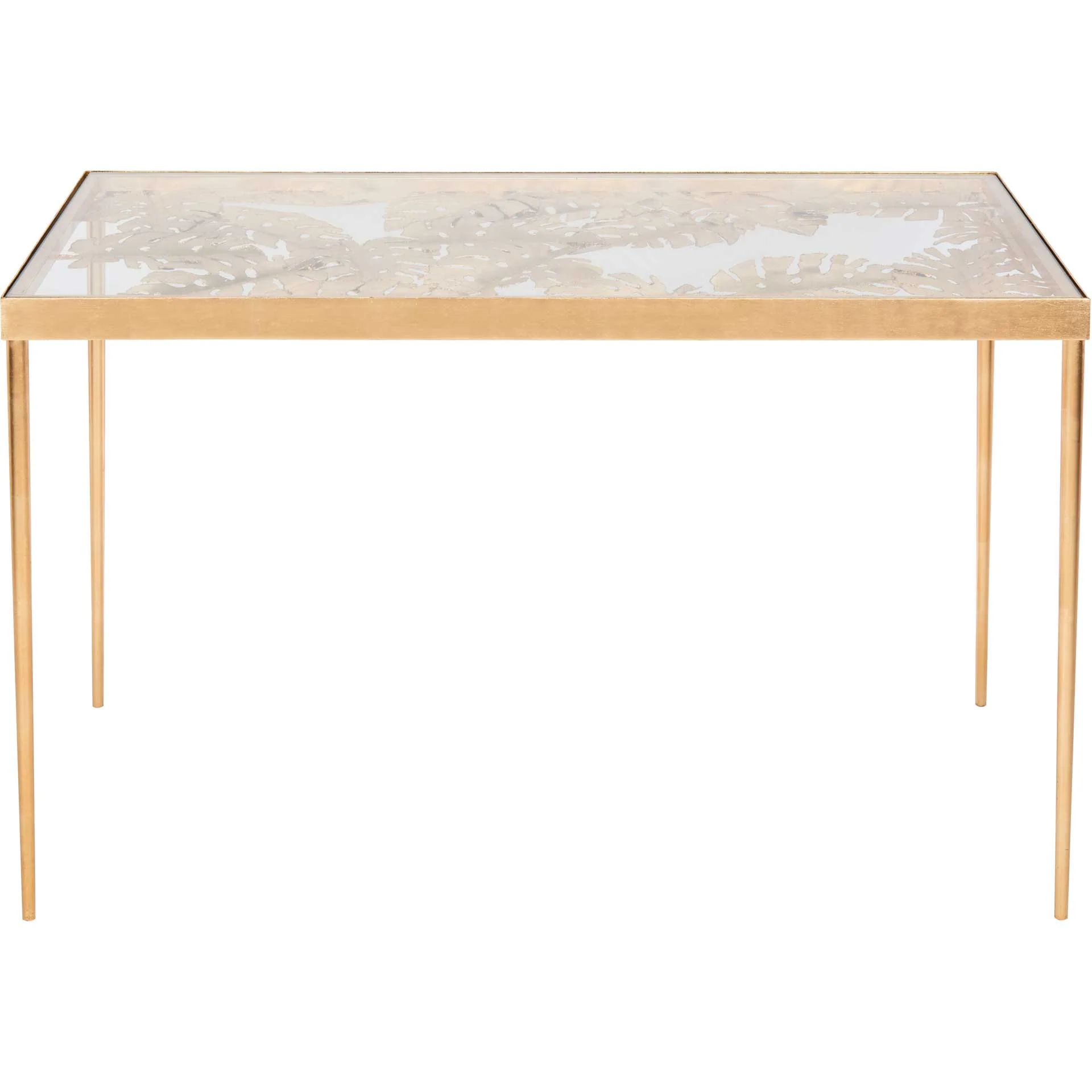 Leonie Palm Leaf Desk Gold/Glass - Image 2