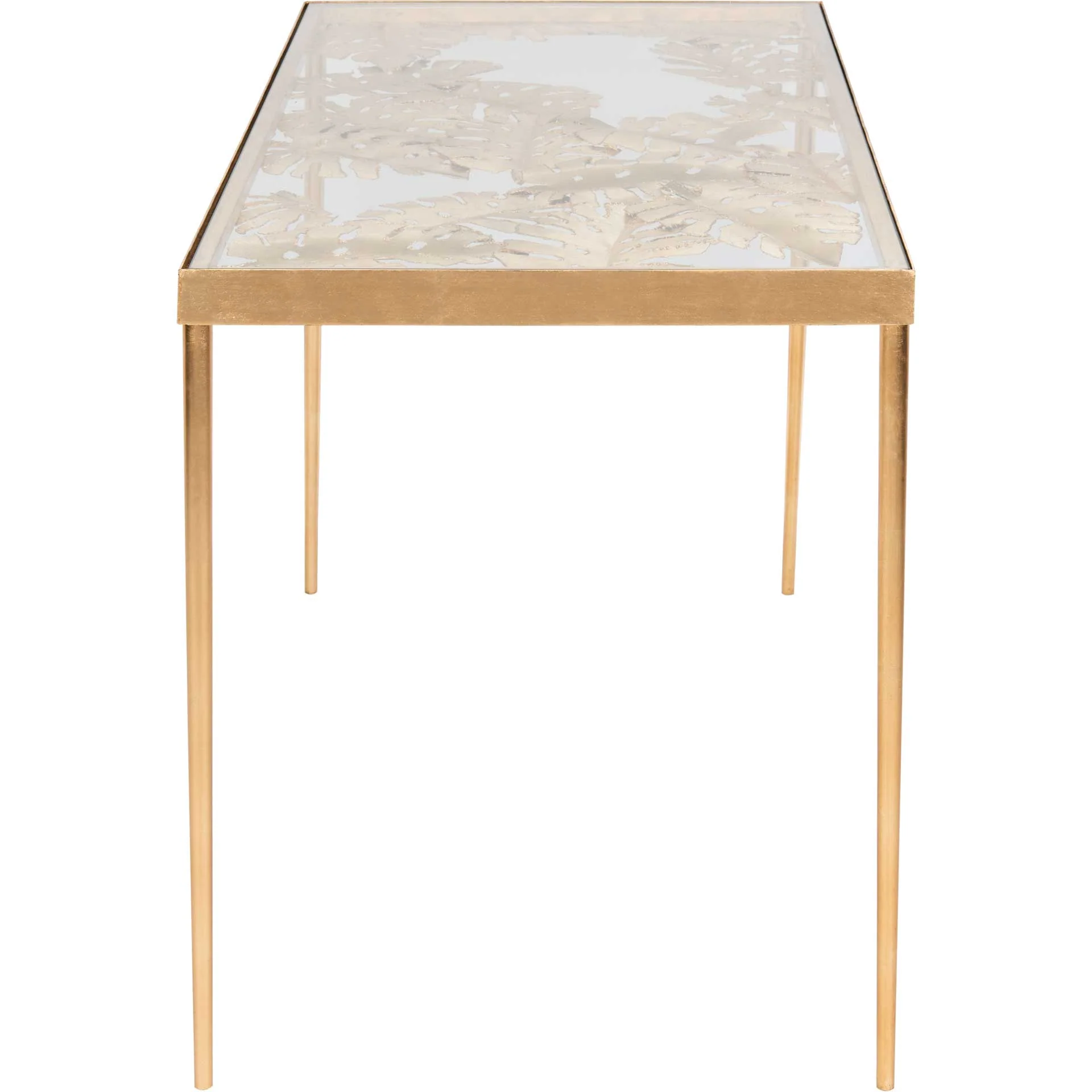 Leonie Palm Leaf Desk Gold/Glass - Image 3