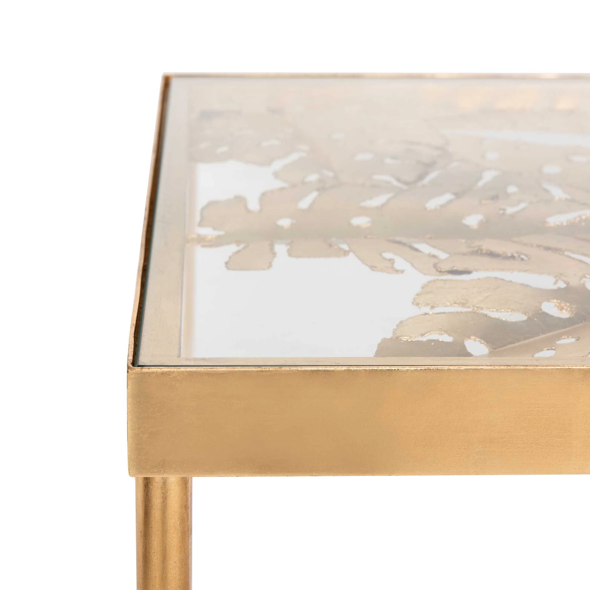 Leonie Palm Leaf Desk Gold/Glass - Image 5