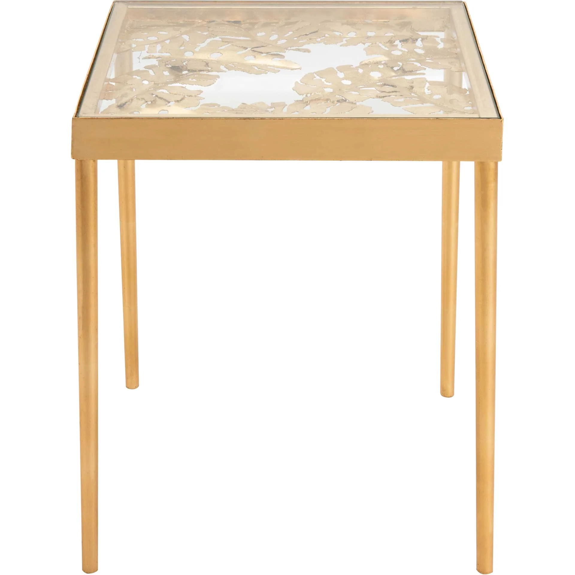 Leonie Palm Leaf Side Table Gold Leaf - Image 2