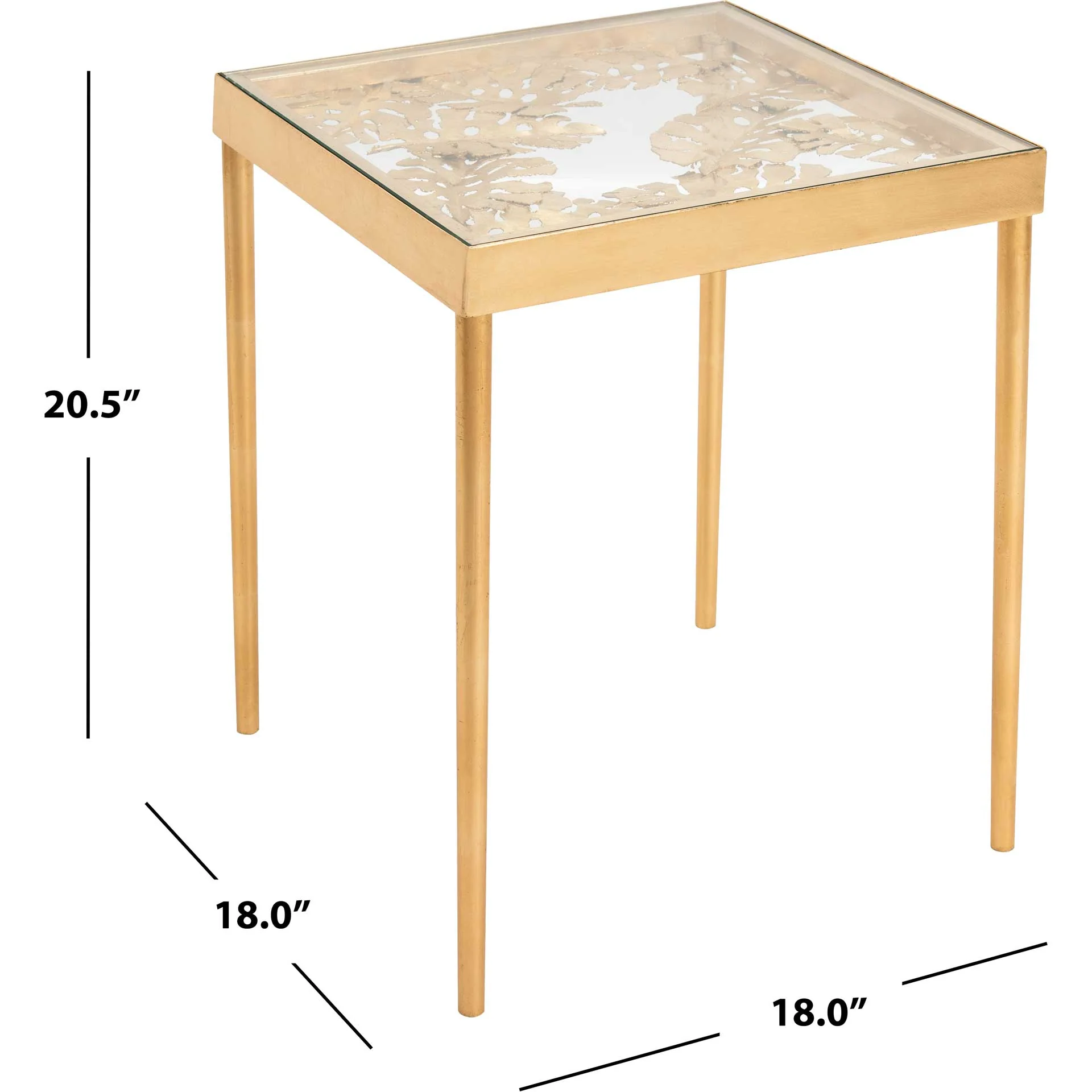 Leonie Palm Leaf Side Table Gold Leaf - Image 6