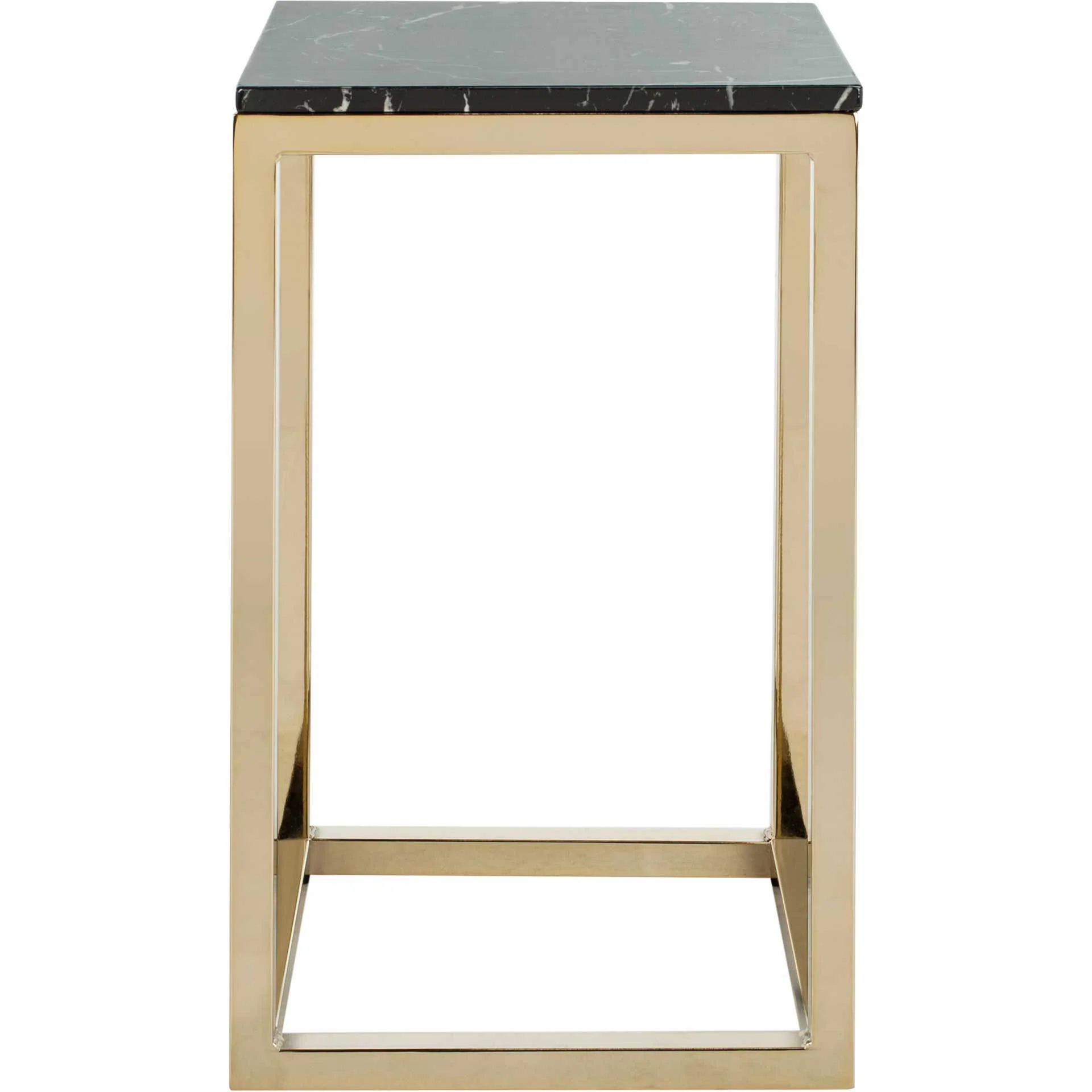 Leroy Square Side Table Black Marble/Brass - Image 2