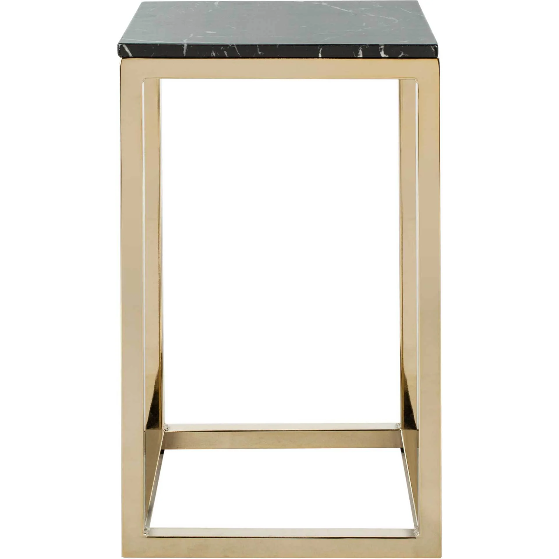 Leroy Square Side Table Black Marble/Brass - Image 3