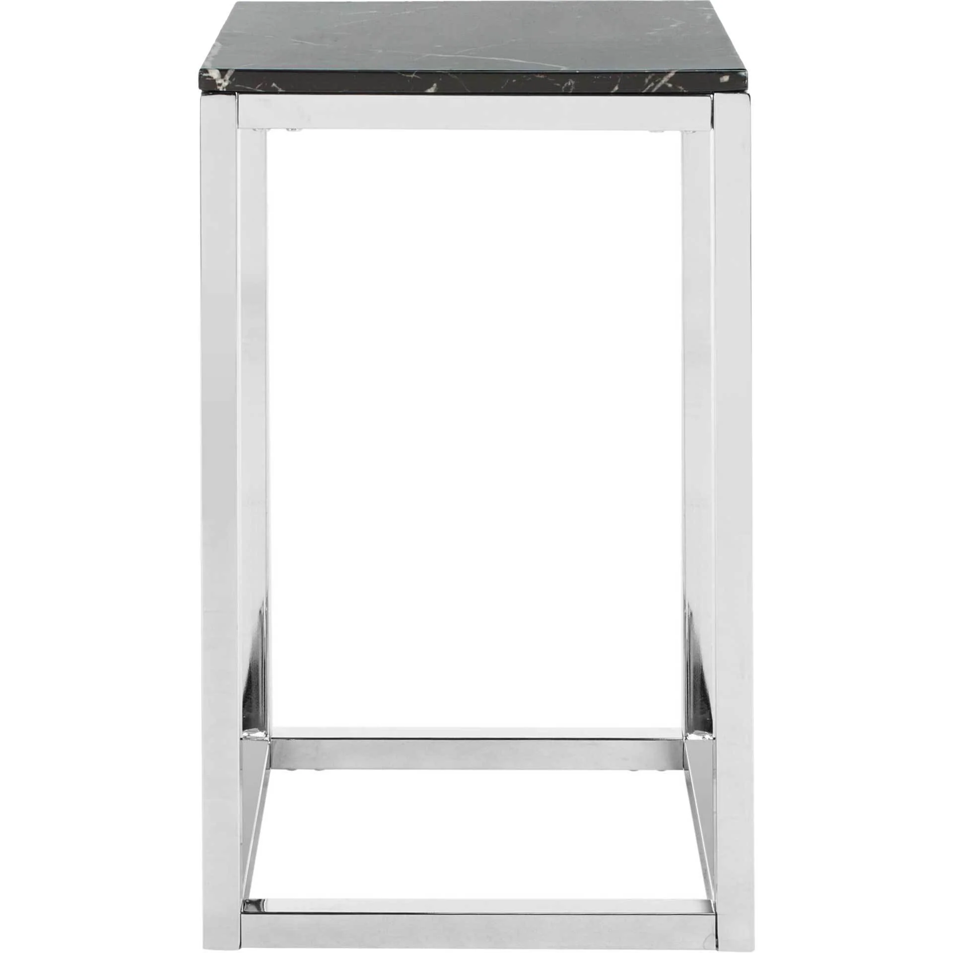 Leroy Square Side Table Black Marble/Chrome - Image 2
