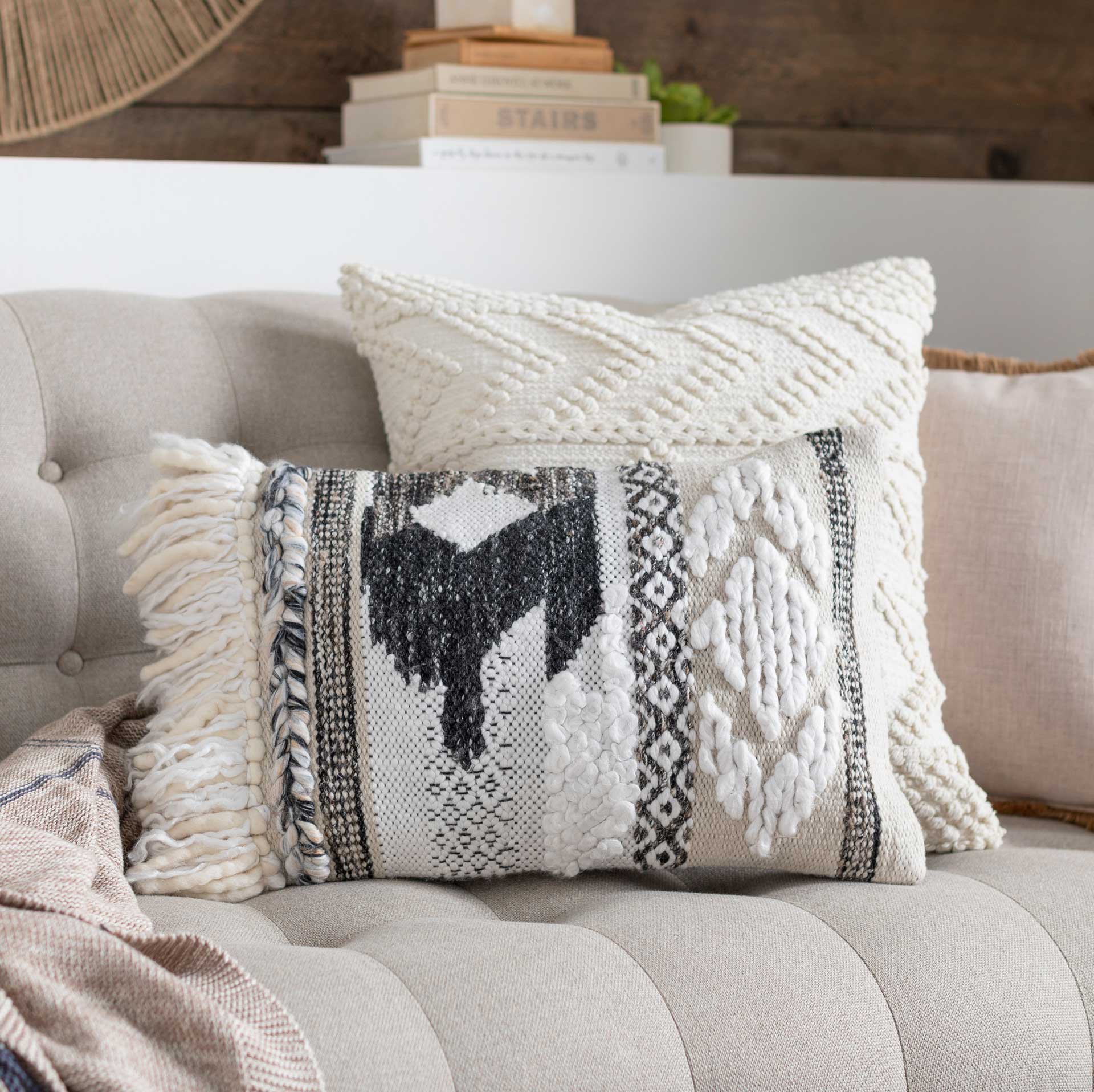 Leslie Pillow White/Beige/Black - Image 3