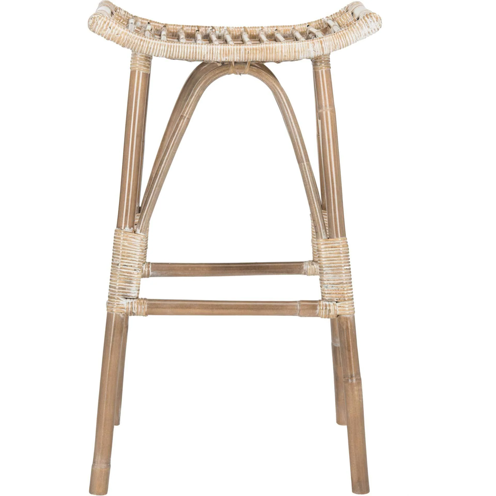 Lesly Rattan Bar Stool Gray White Wash - Image 2
