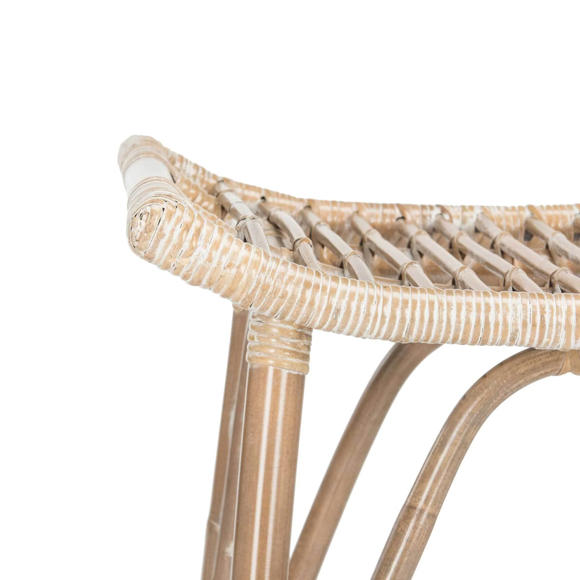 Lesly Rattan Bar Stool Gray White Wash - Image 3