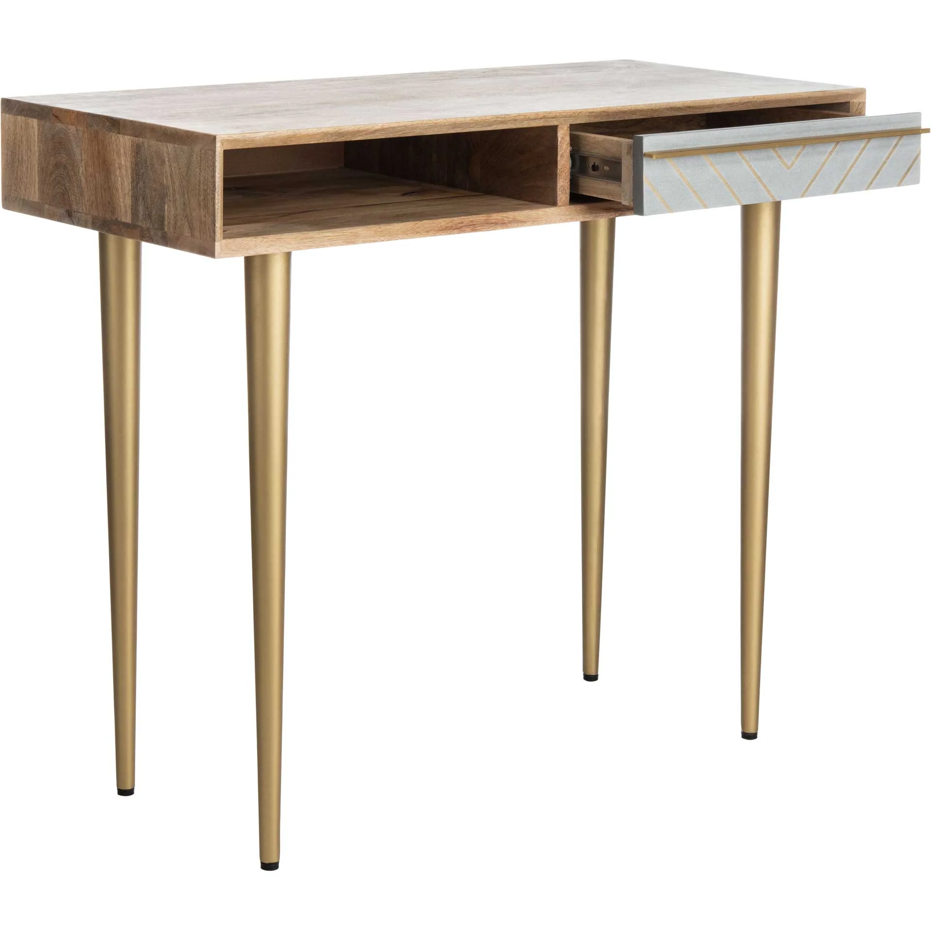 Lester Desk Natural/Cement/Brass - Image 2