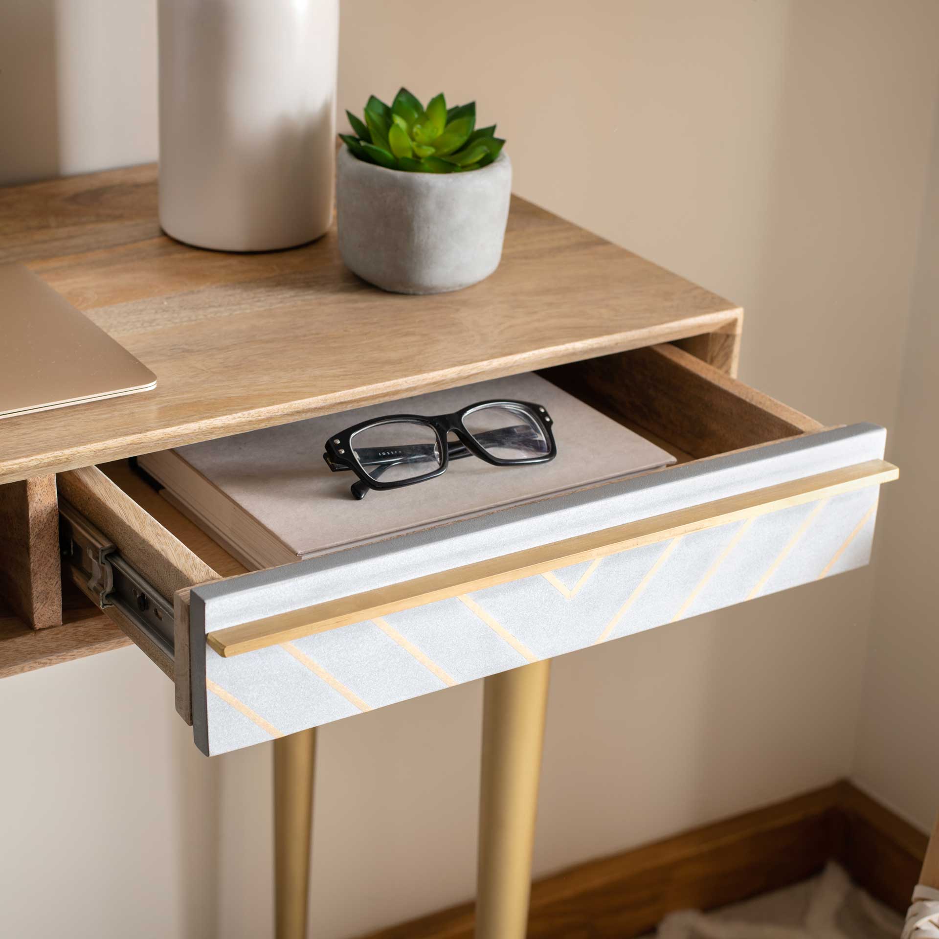 Lester Desk Natural/Cement/Brass - Image 7