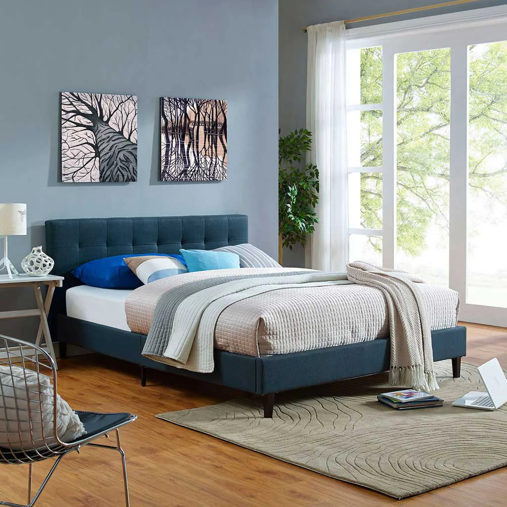 Lester Fabric Bed Azure - Image 5