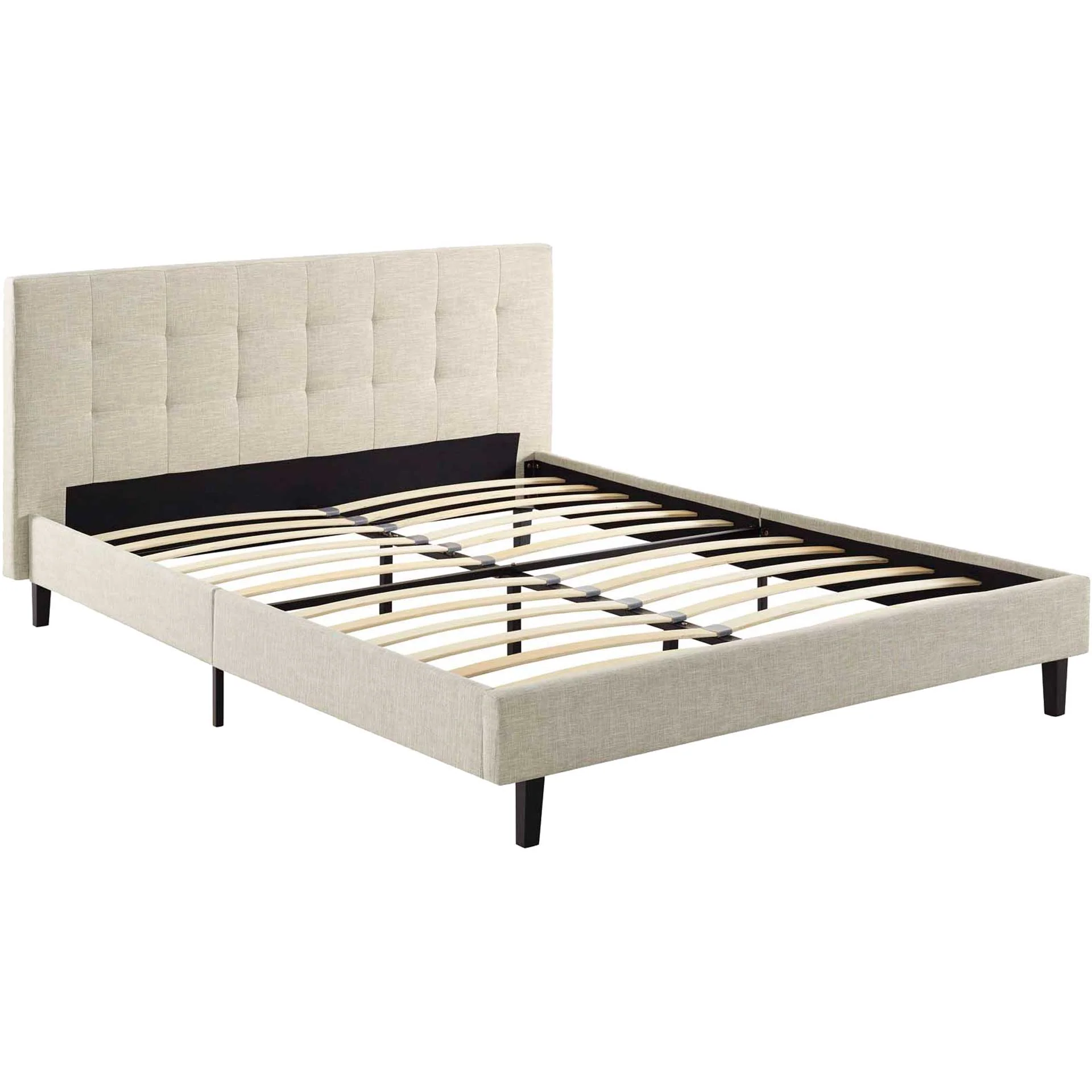 Lester Fabric Bed Beige - Image 4
