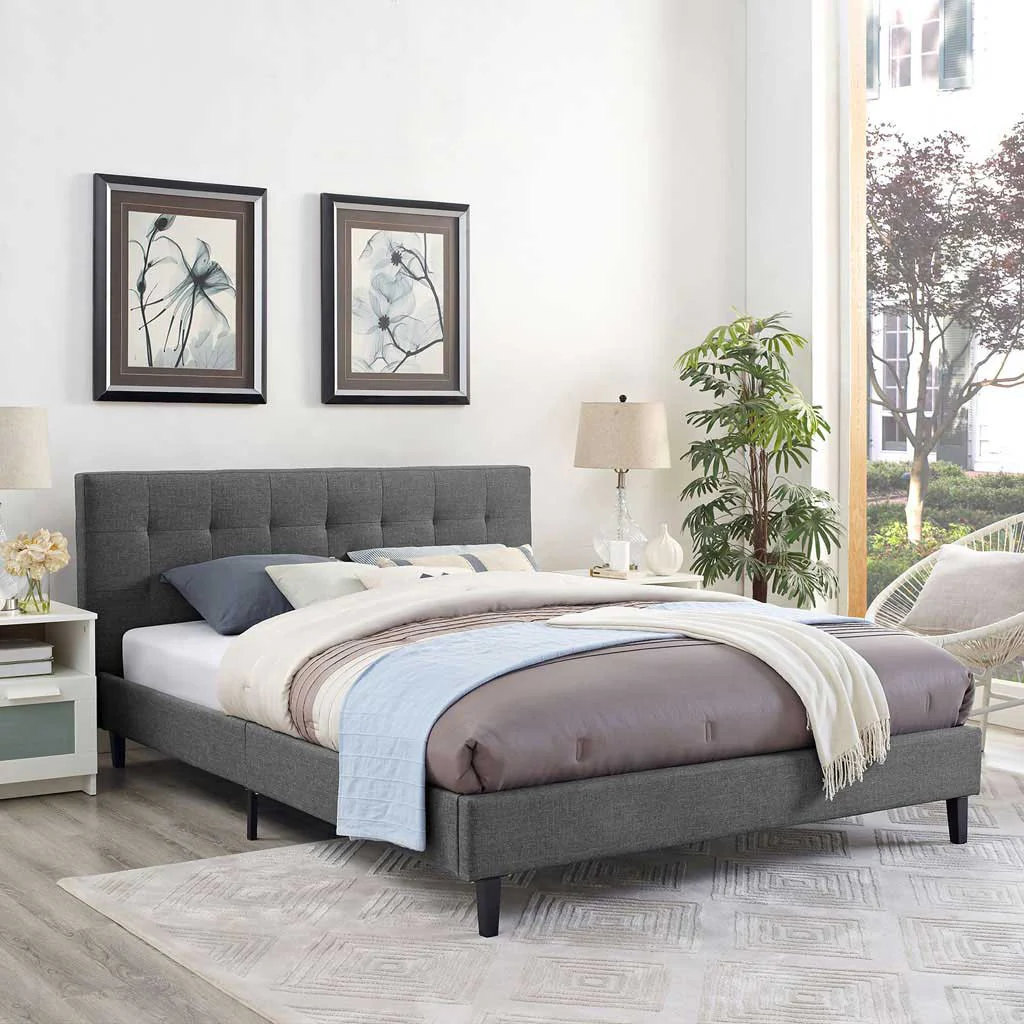 Lester Fabric Bed Gray - Image 5