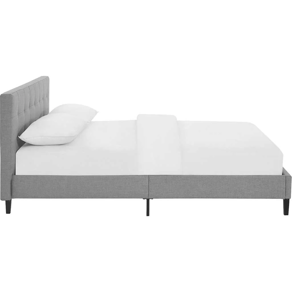 Lester Fabric Bed Light Gray - Image 3