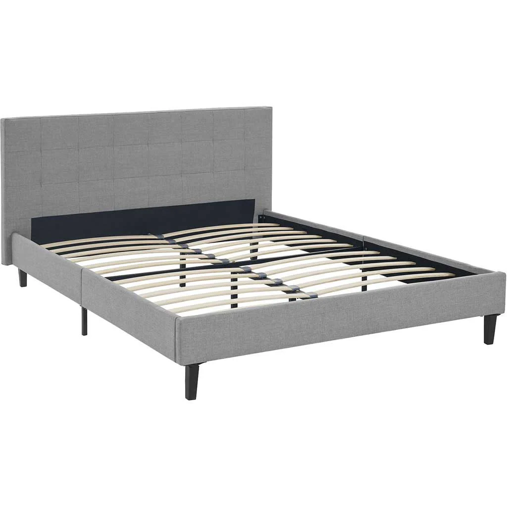 Lester Fabric Bed Light Gray - Image 4