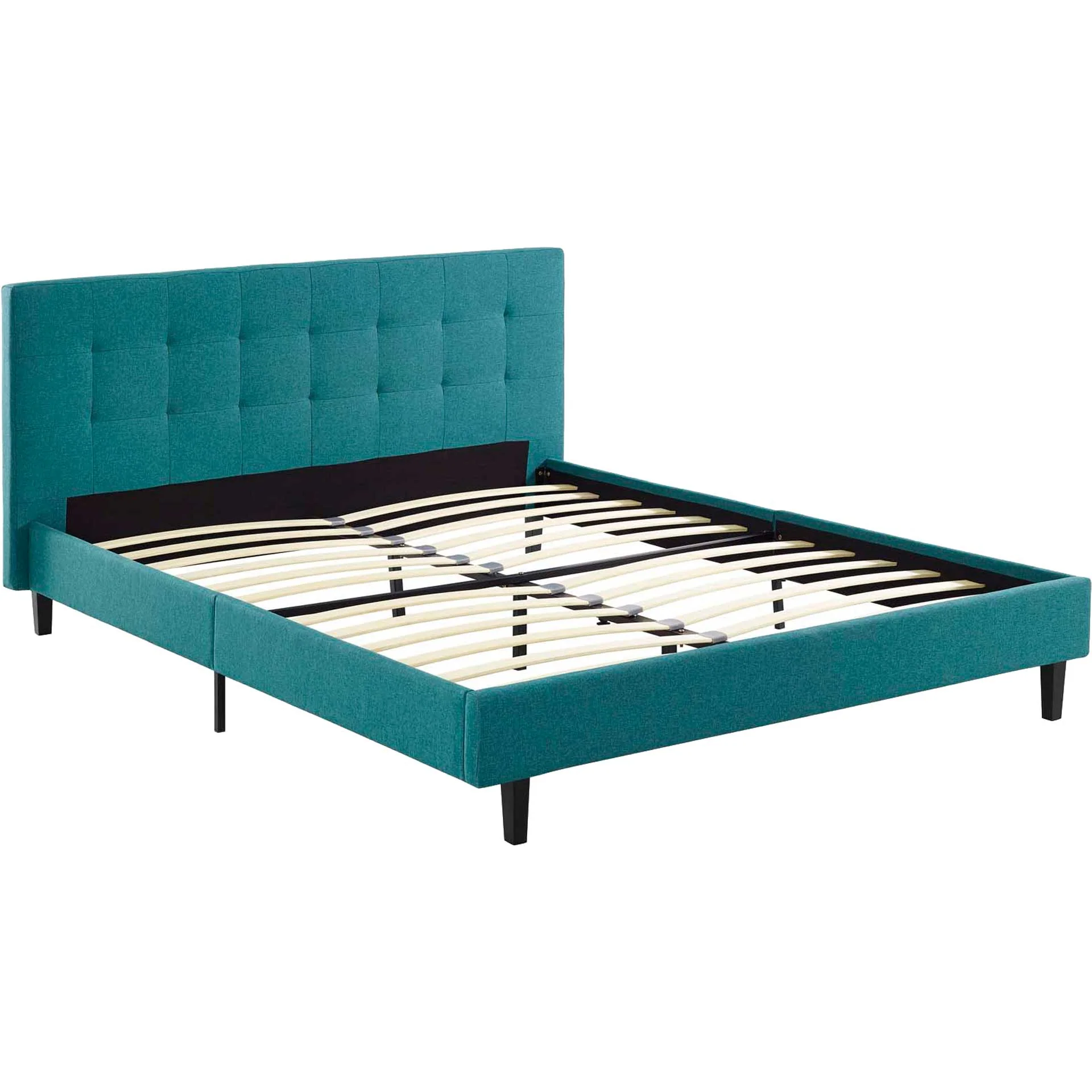 Lester Fabric Bed Teal - Image 4