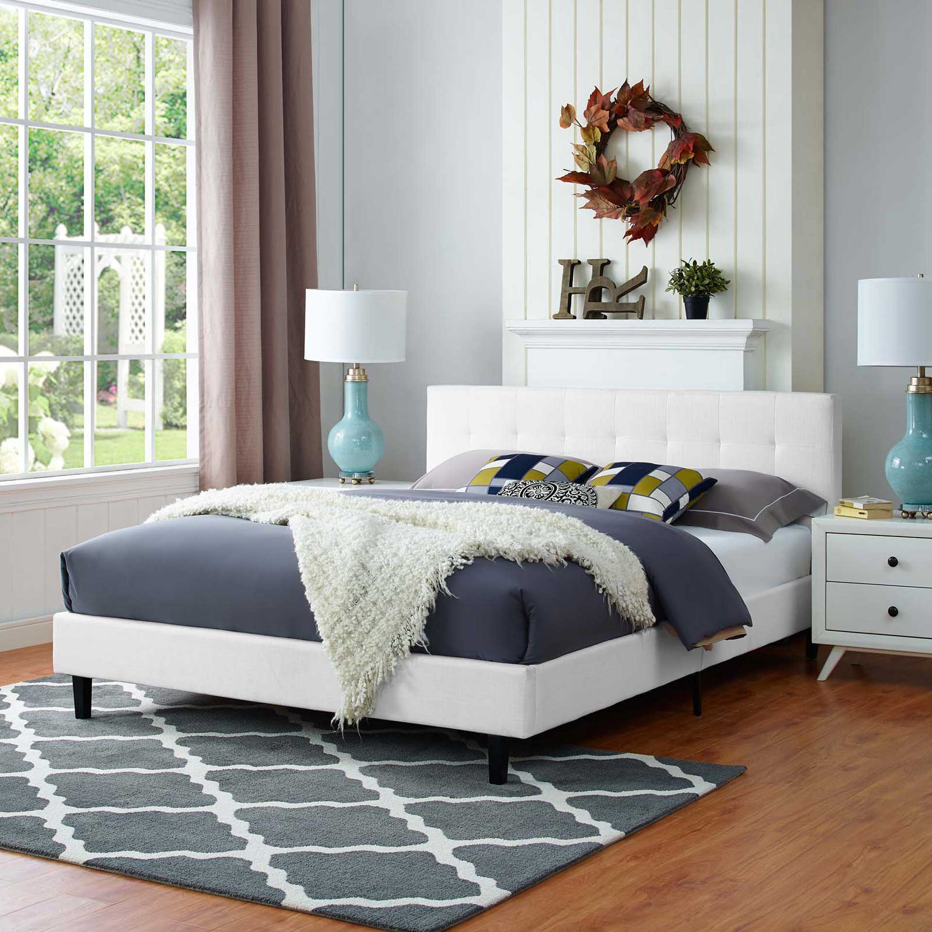 Lester Fabric Bed White - Image 5