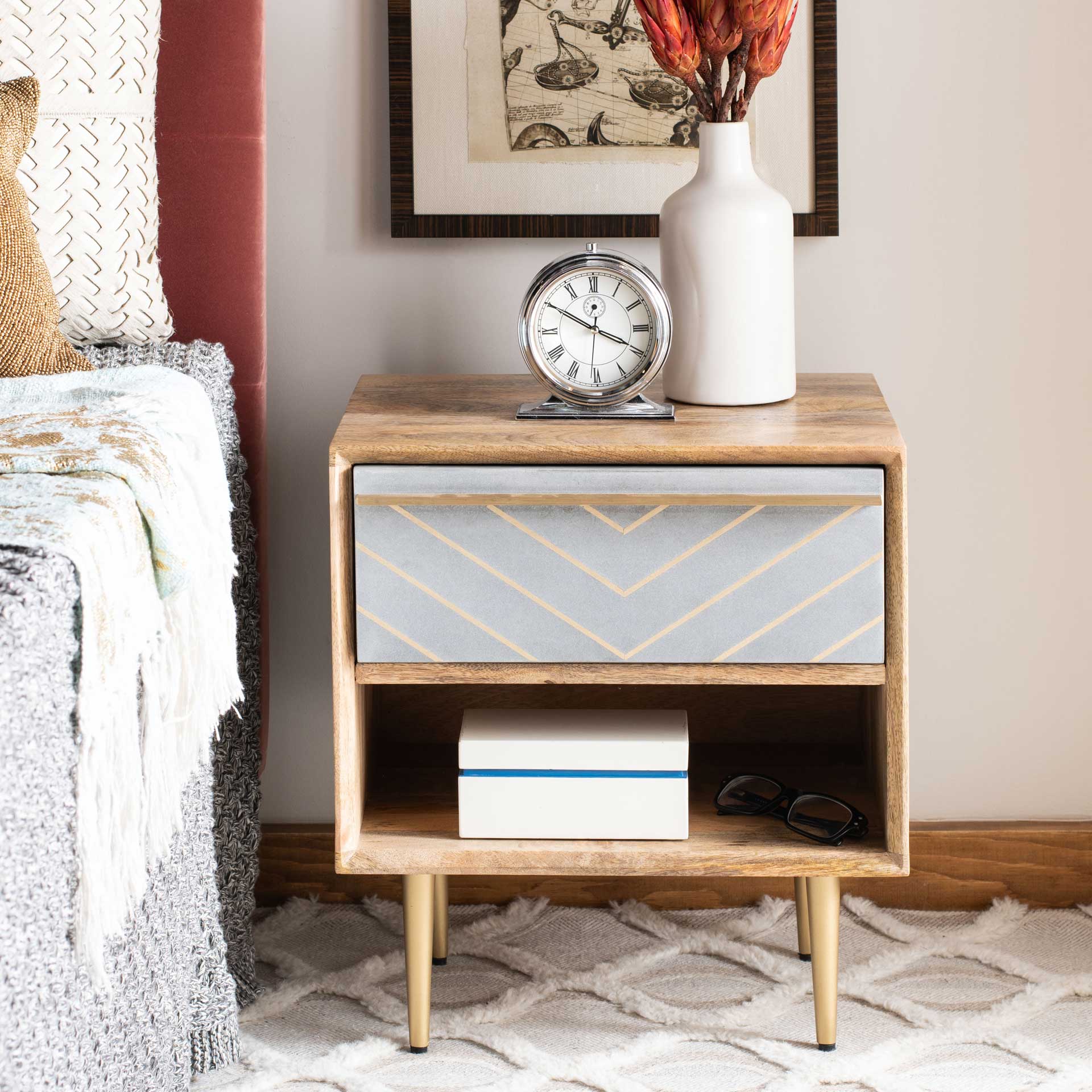 Lester Nightstand Natural/Brass - Image 7