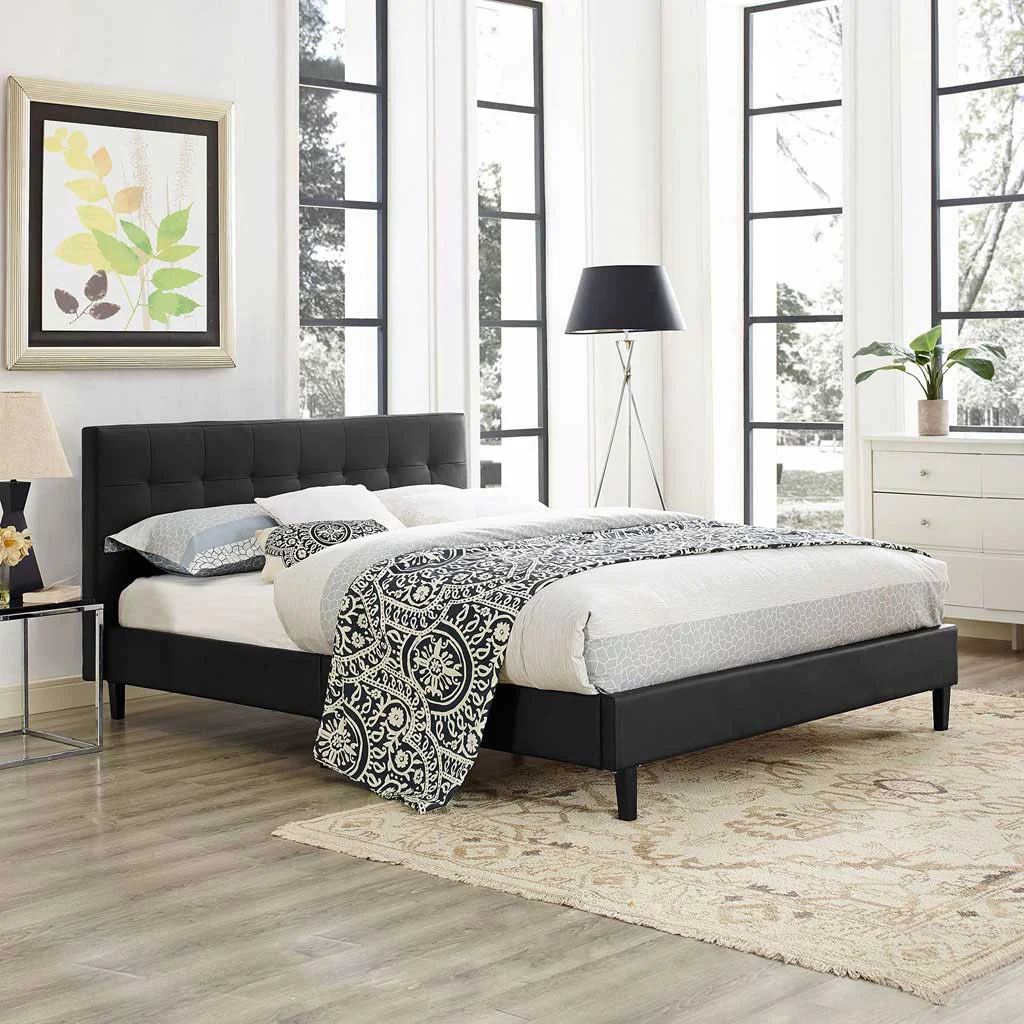 Lester Vinyl Bed Black - Image 5
