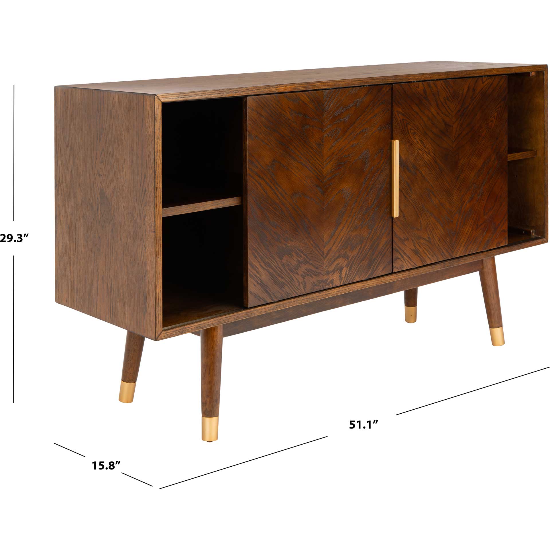 Liam 2 Door Media Stand Walnut - Image 9