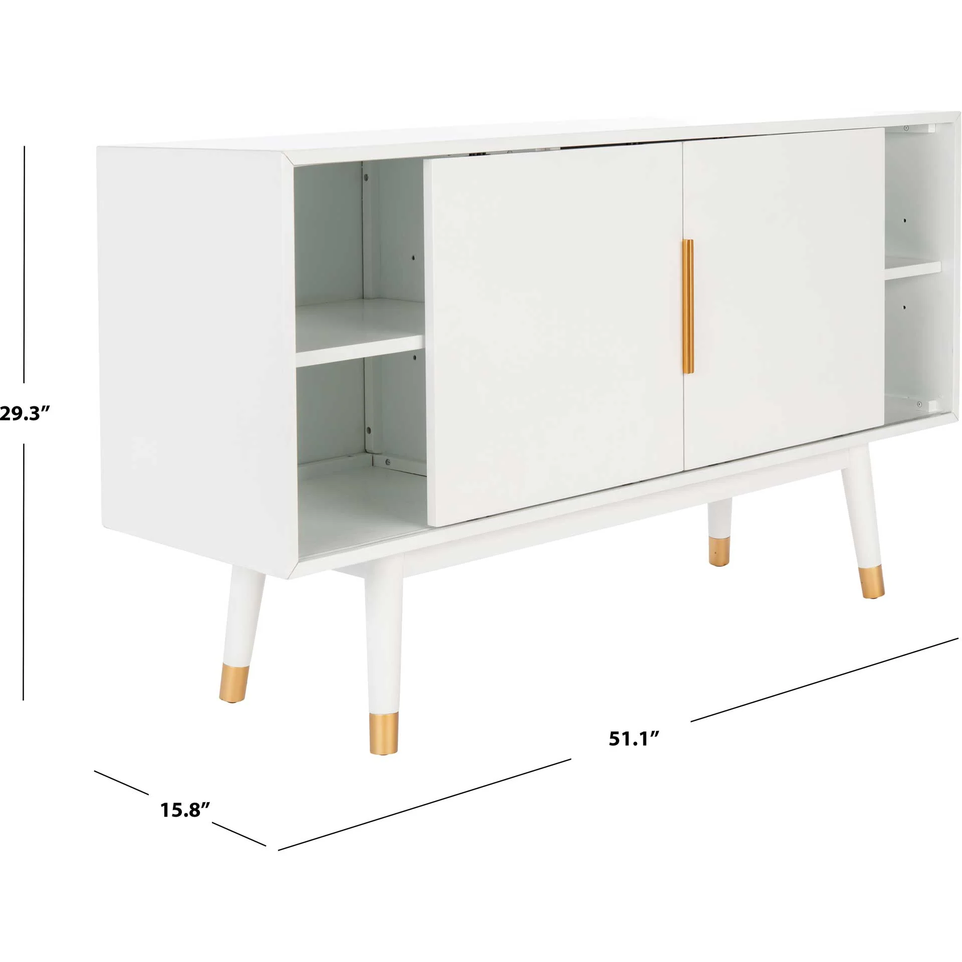 Liam 2 Door Media Stand White - Image 8