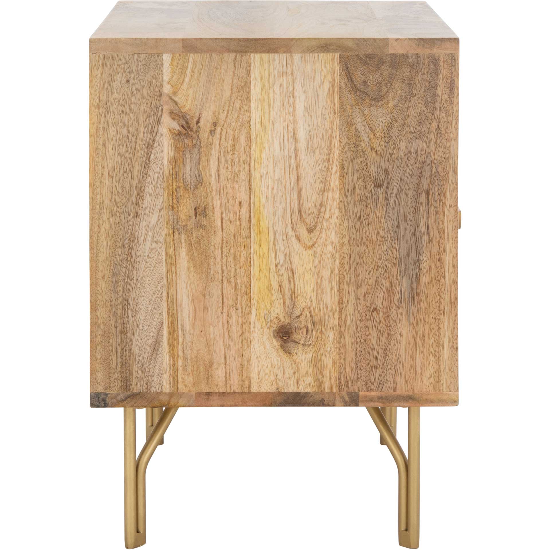 Lian 1 Shelf 1 Drawer Nightstand Natural/Brass - Image 3