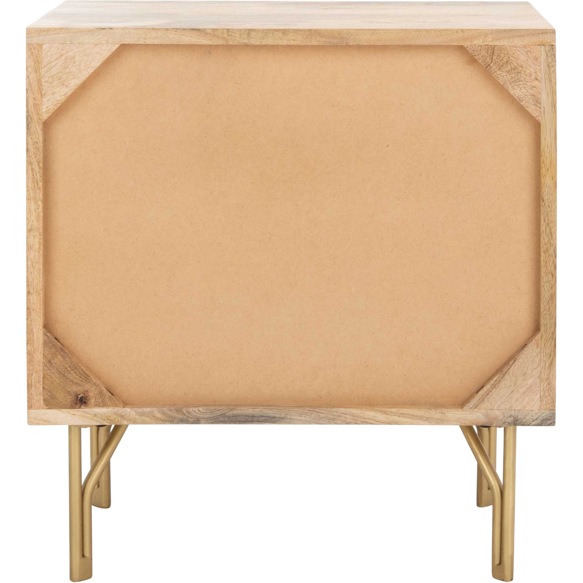 Lian 1 Shelf 1 Drawer Nightstand Natural/Brass - Image 4
