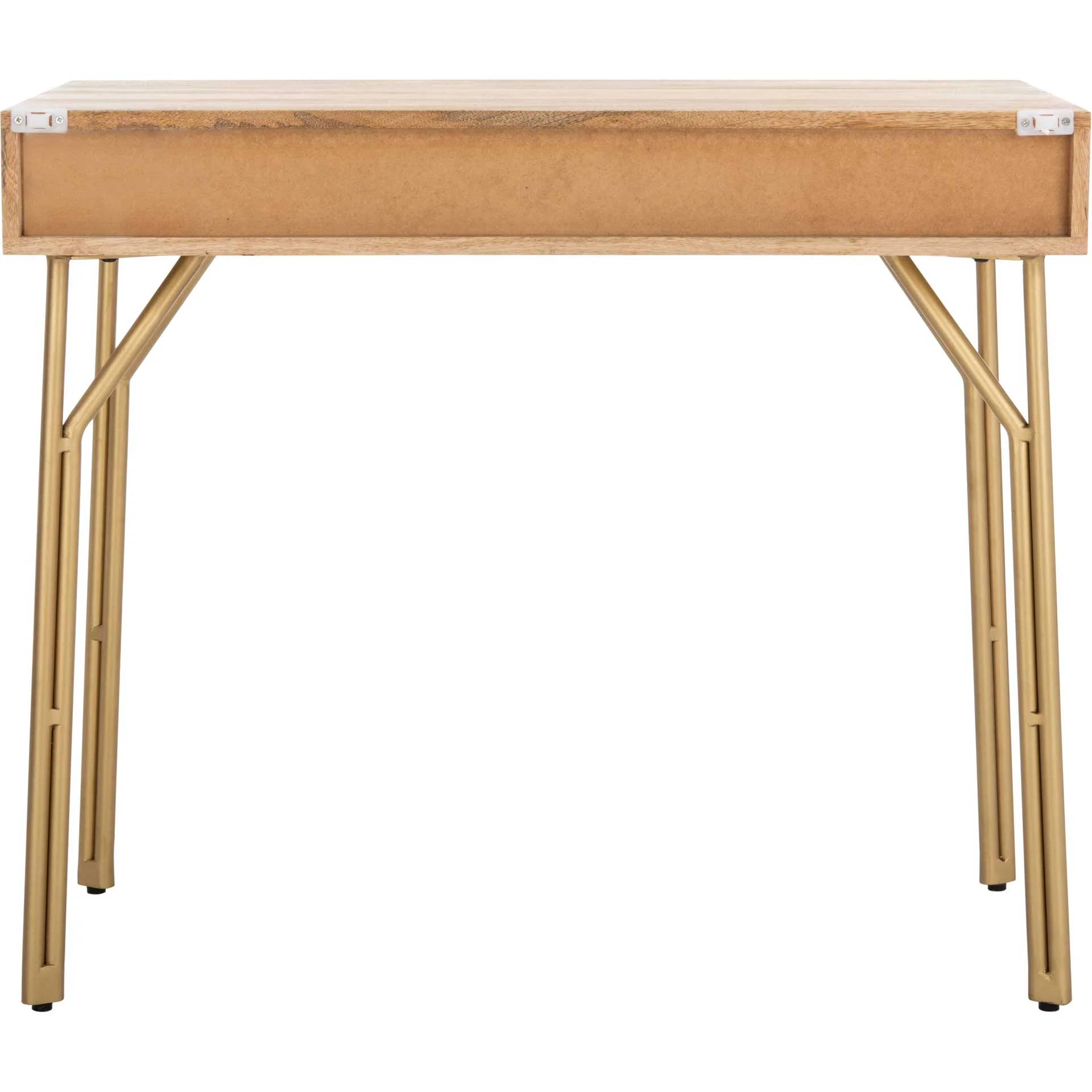 Lian 2 Drawer Desk Natural/Brass - Image 4
