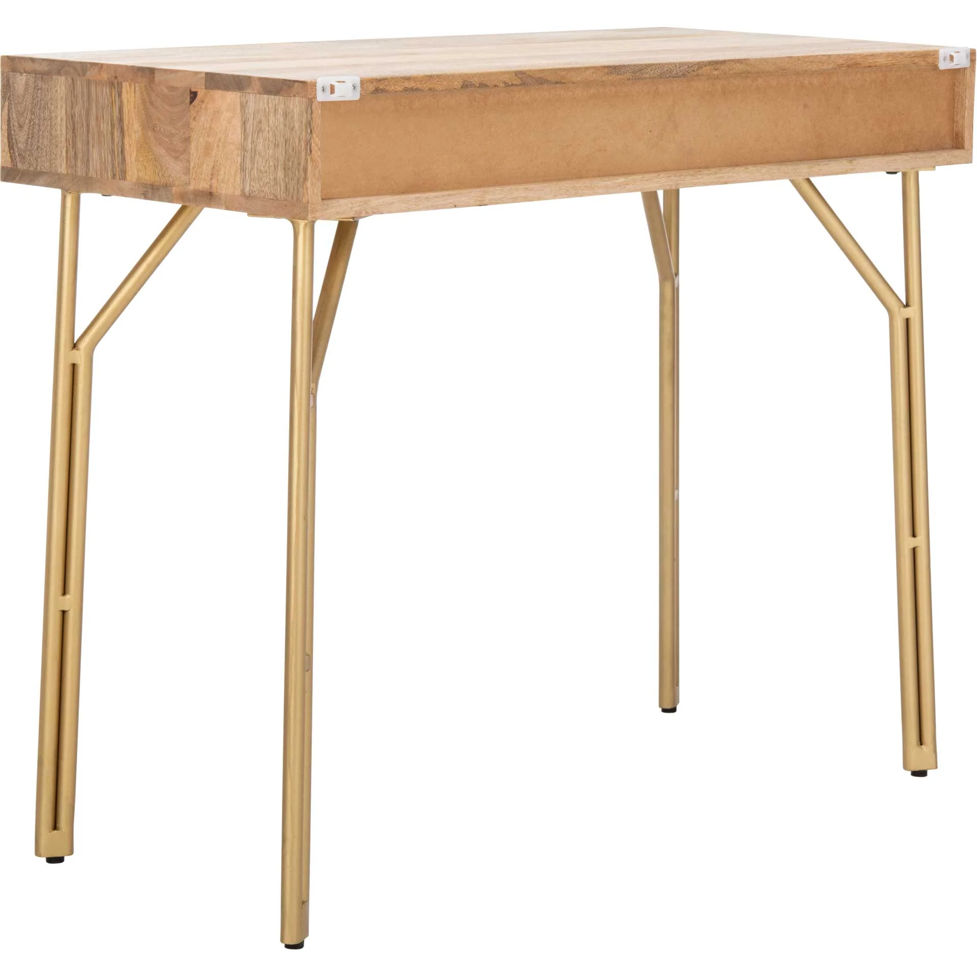 Lian 2 Drawer Desk Natural/Brass - Image 5