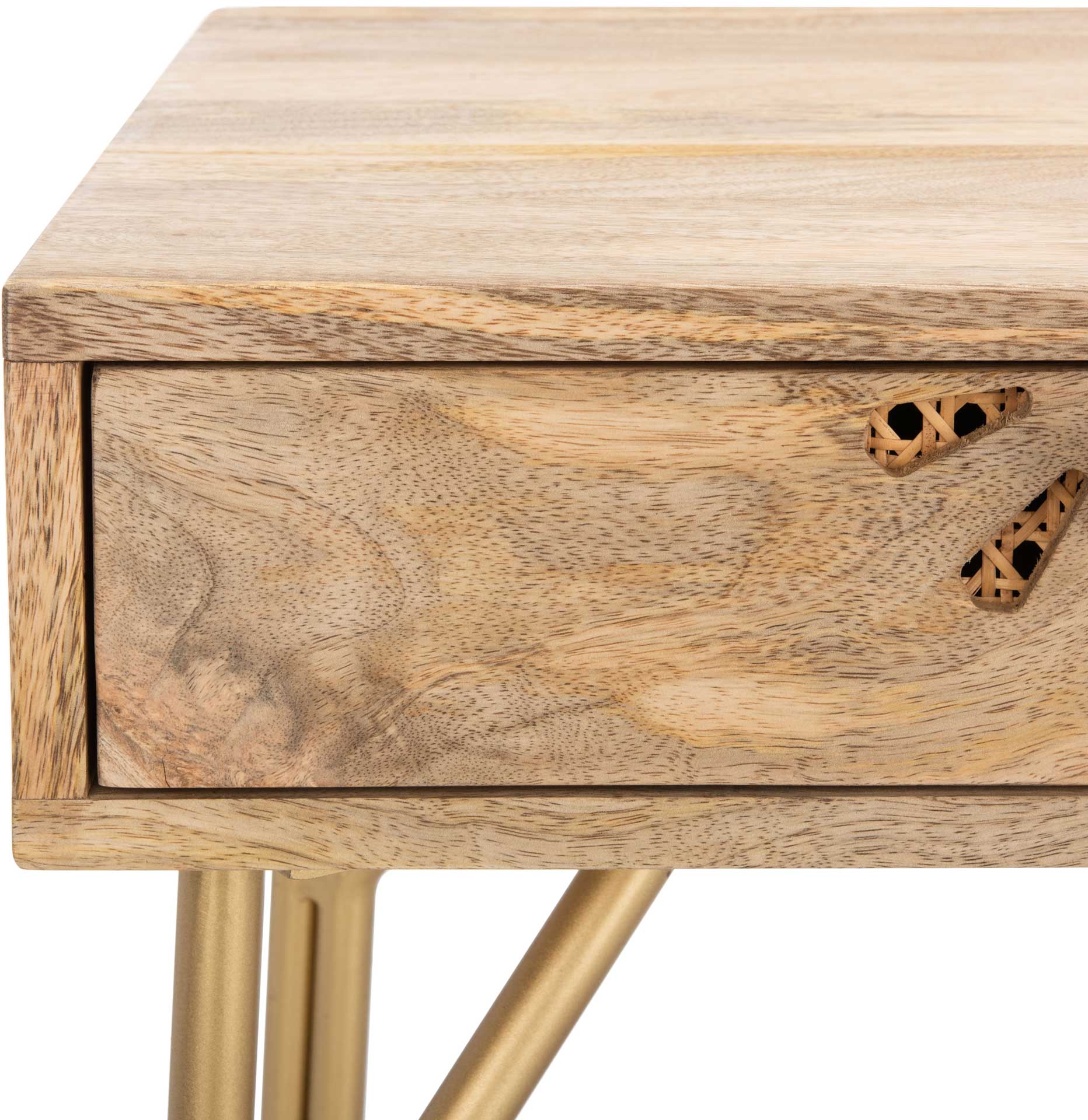 Lian 2 Drawer Desk Natural/Brass - Image 7