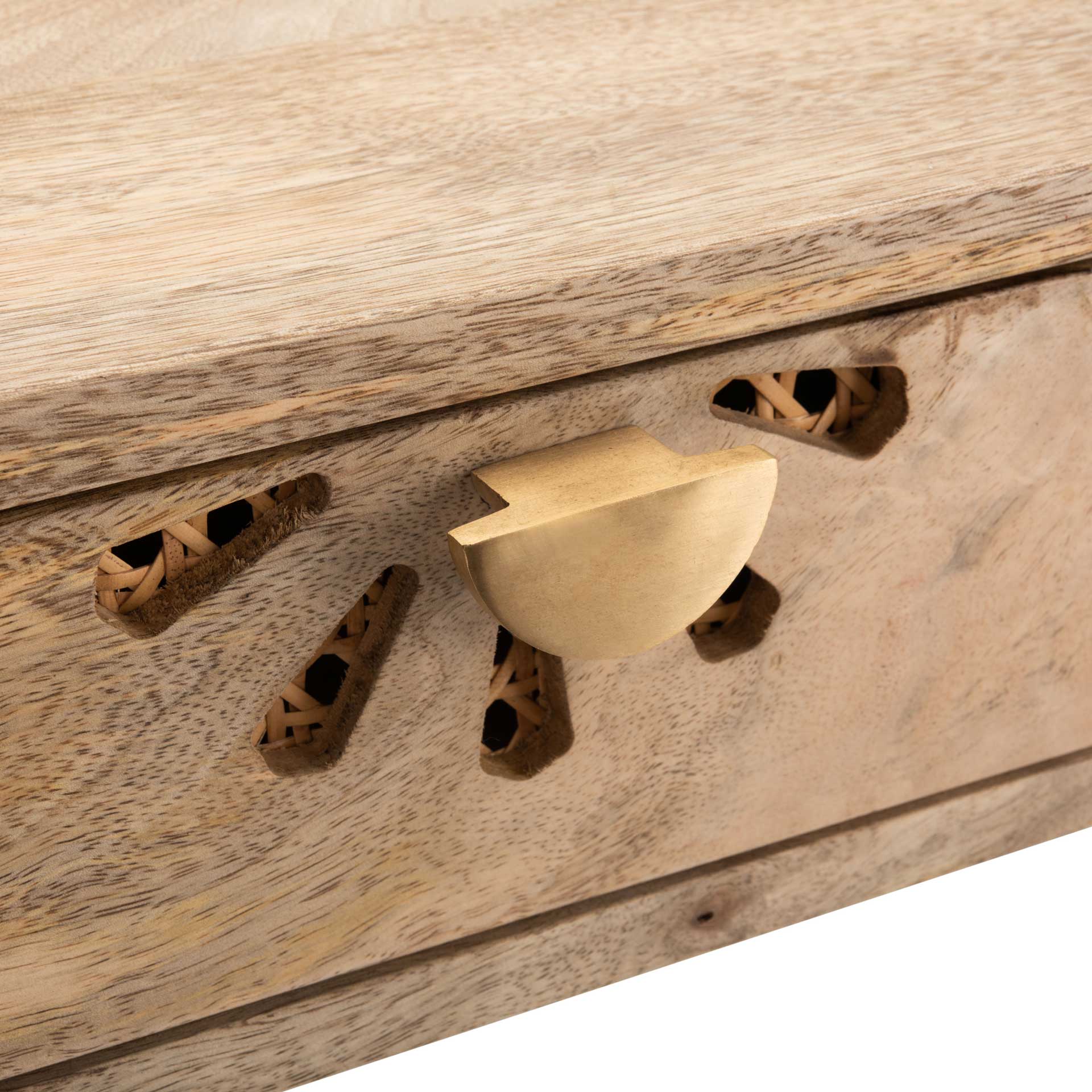 Lian 2 Drawer Desk Natural/Brass - Image 8