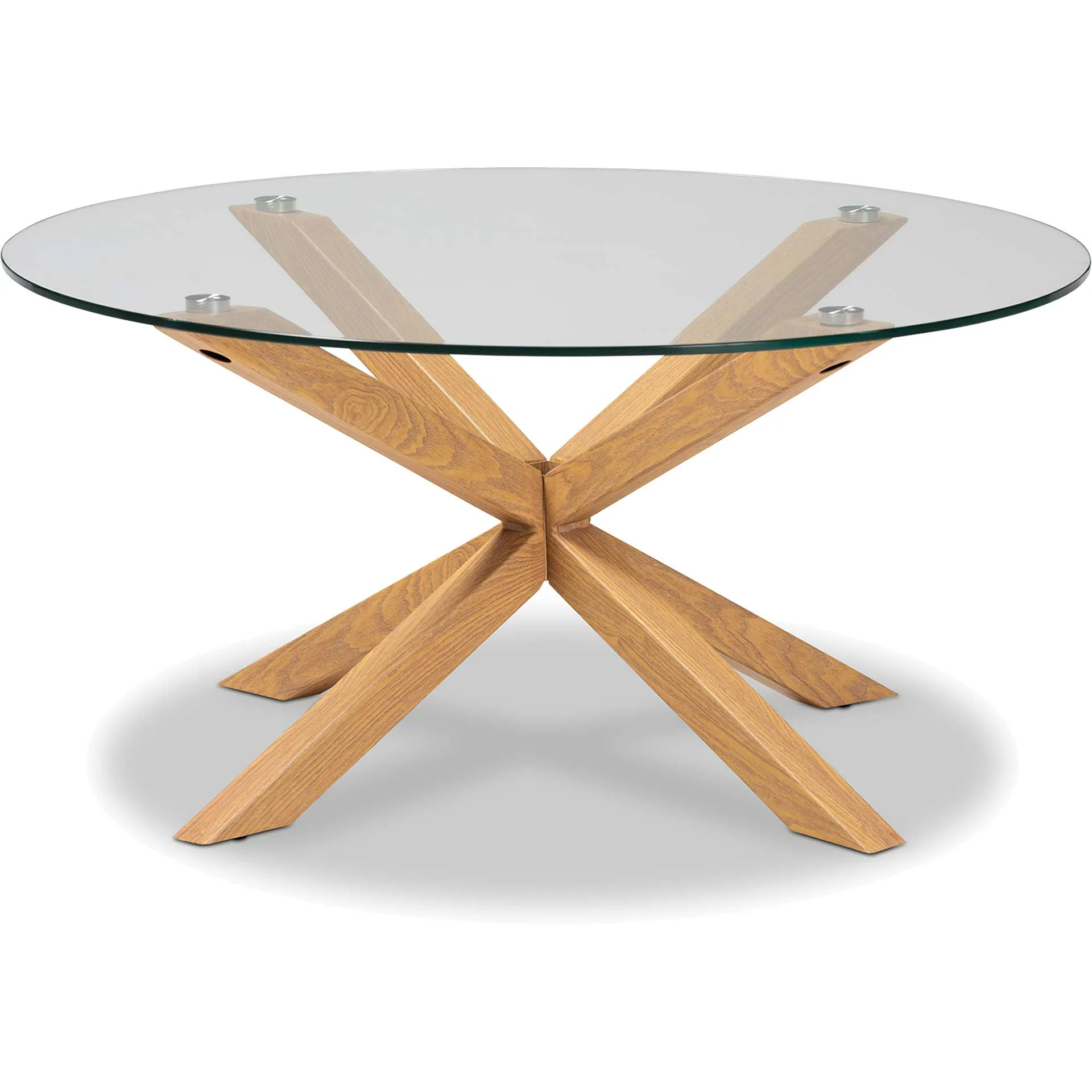 Lian Glass/Wood Coffee Table Clear/Natural - Image 2