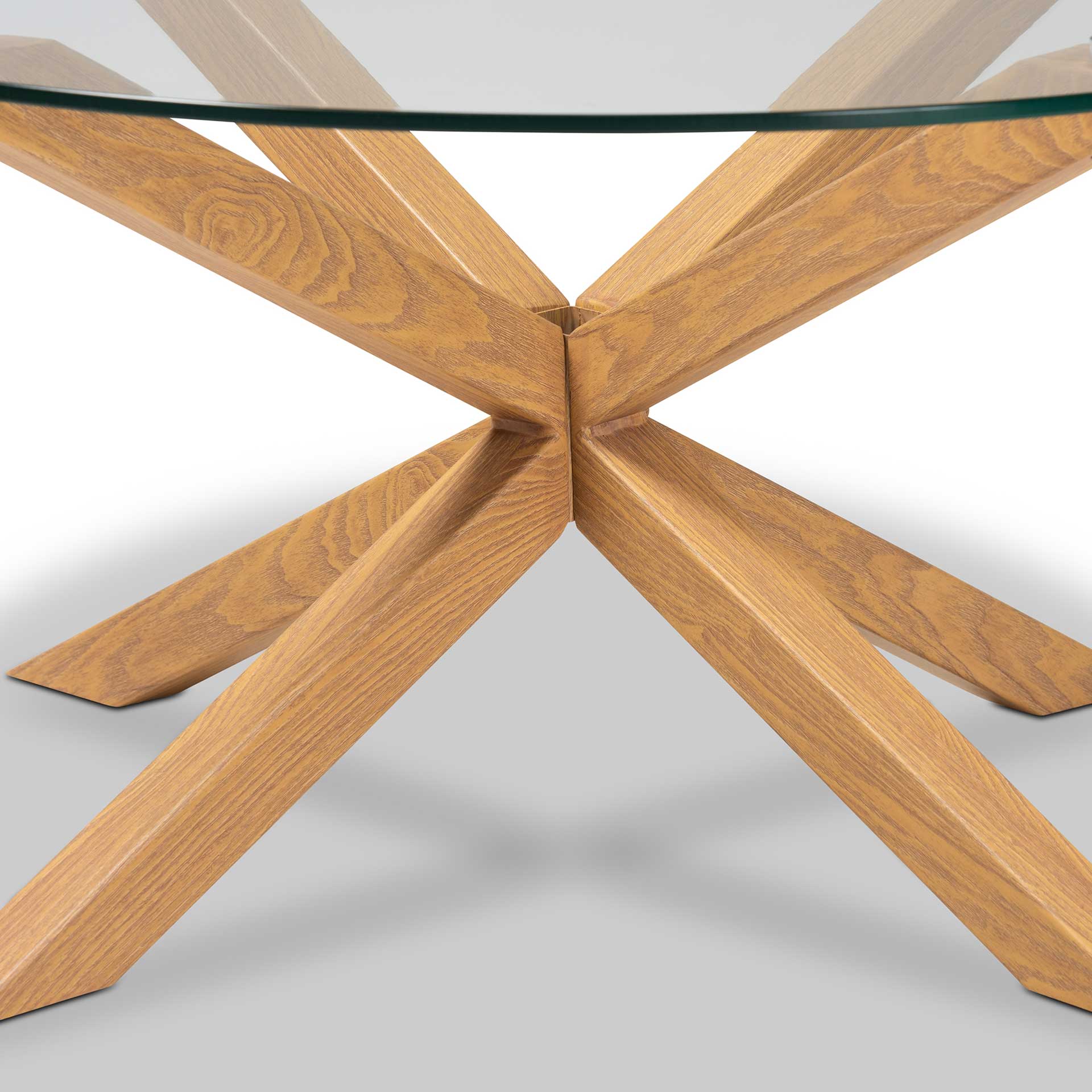 Lian Glass/Wood Coffee Table Clear/Natural - Image 3