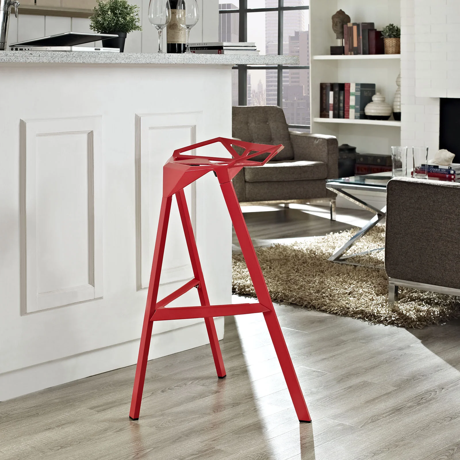 Lift Stacking Bar Stool Red - Image 4