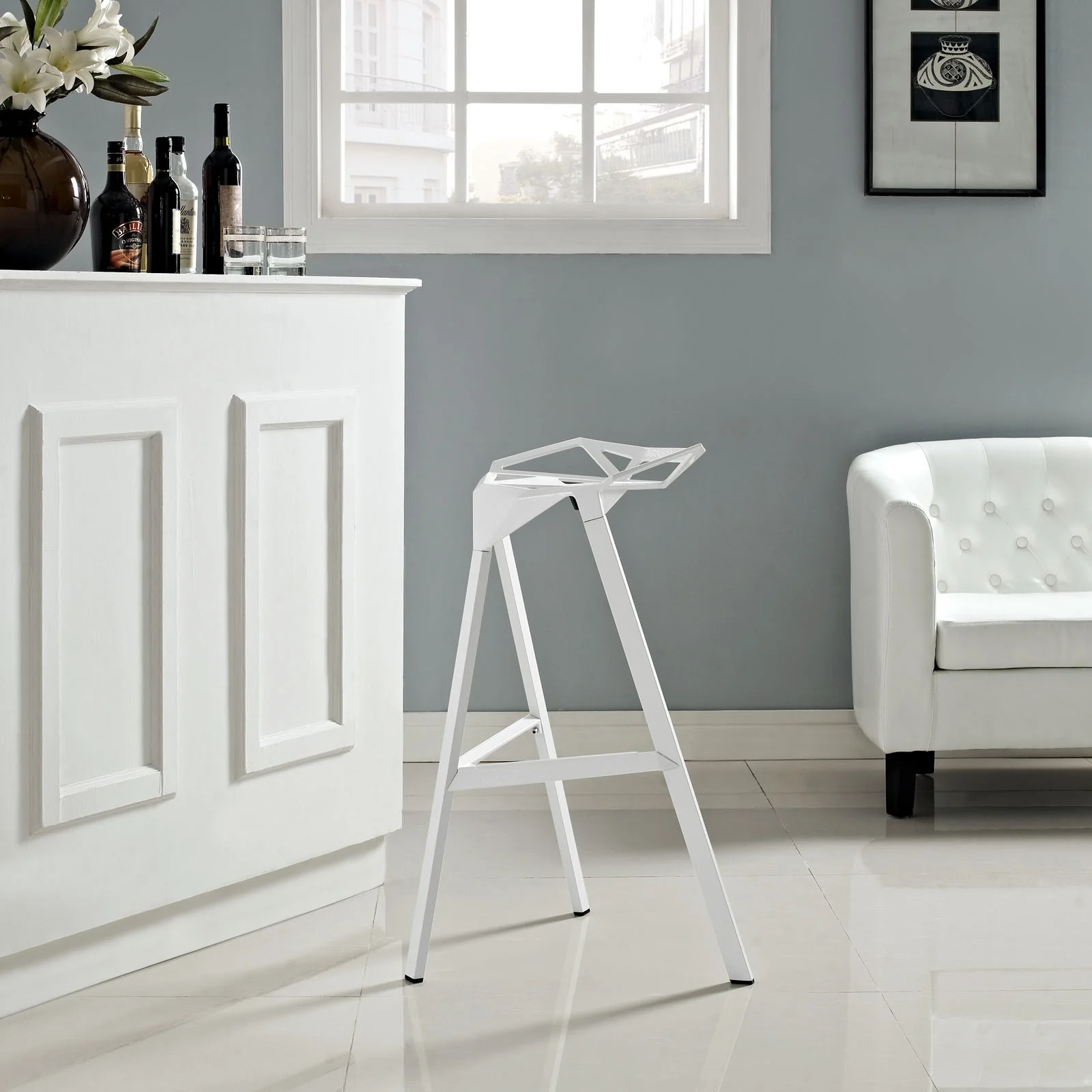Lift Stacking Bar Stool White - Image 4