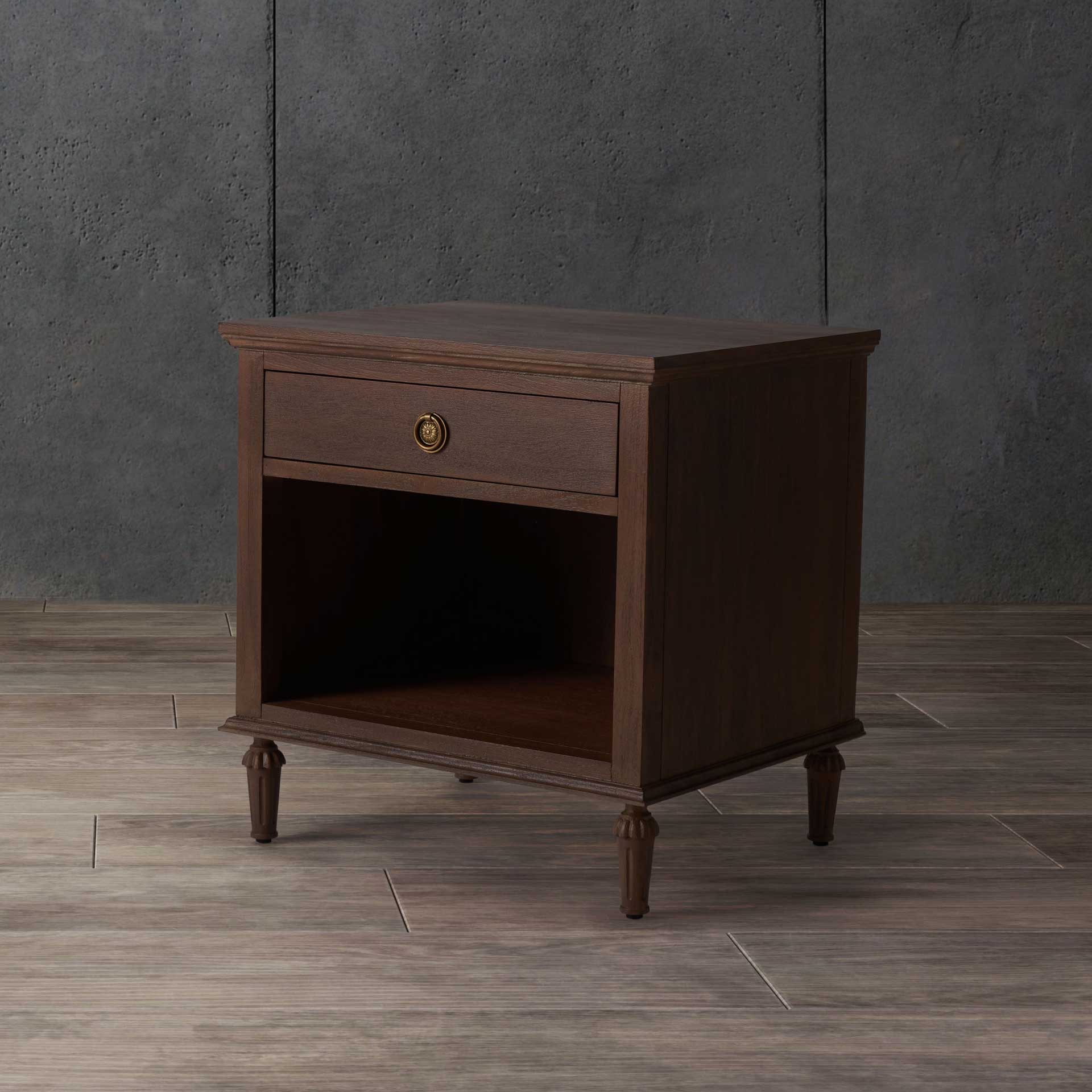 Lila 1 Drawer Wood Nightstand Brown - Image 4