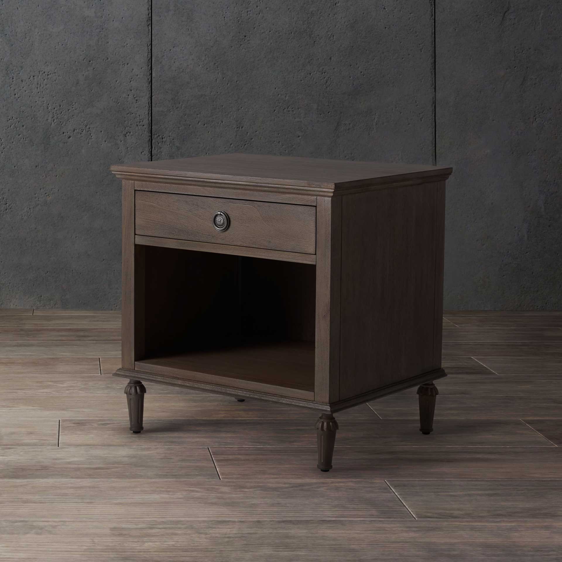 Lila 1 Drawer Wood Nightstand Light Brown - Image 4