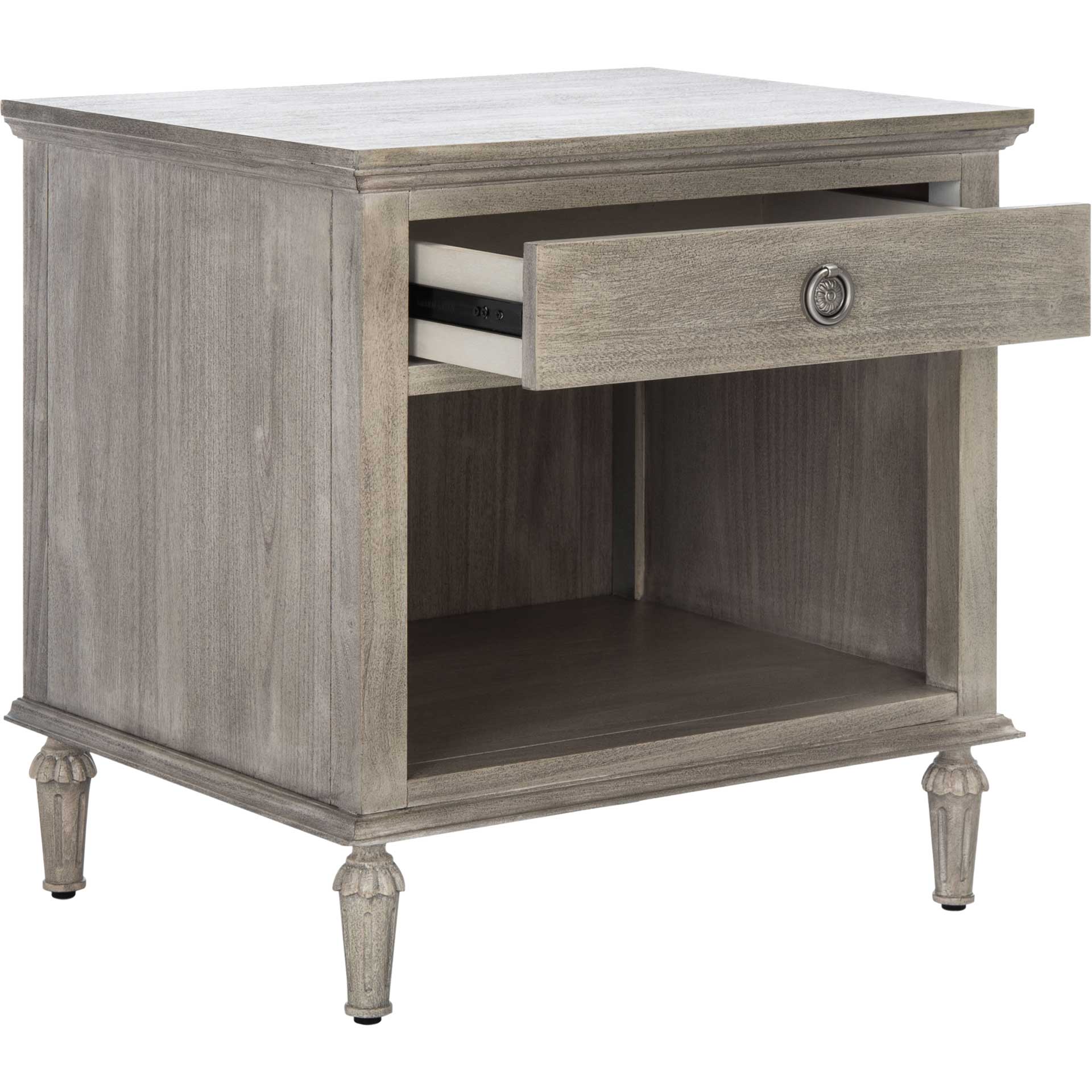 Lila 1 Drawer Wood Nightstand Light Gray - Image 6