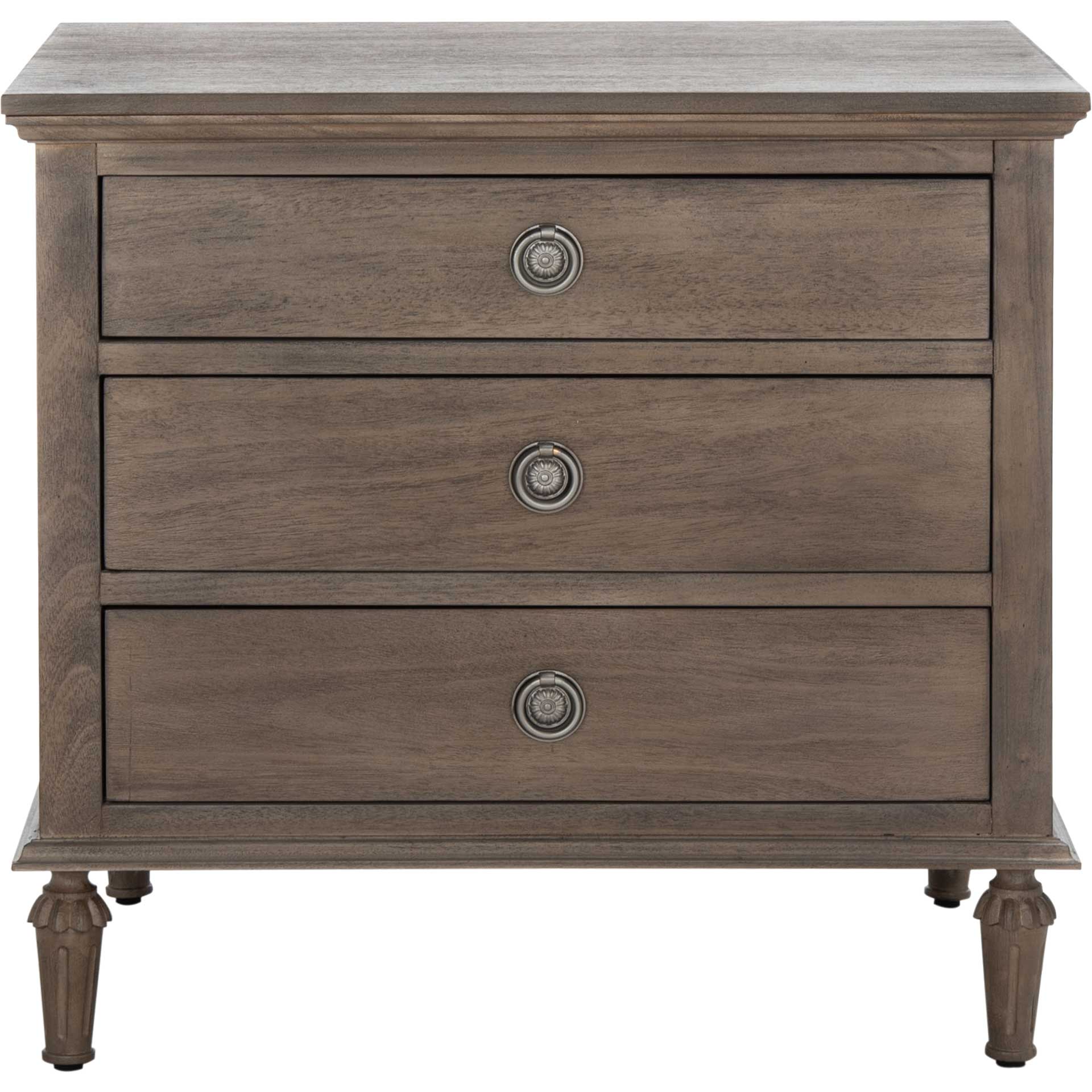 Lila 3 Drawer Wood Nightstand Light Brown - Image 2