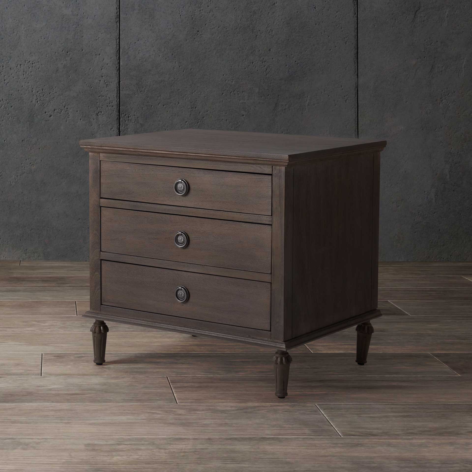 Lila 3 Drawer Wood Nightstand Light Brown - Image 4